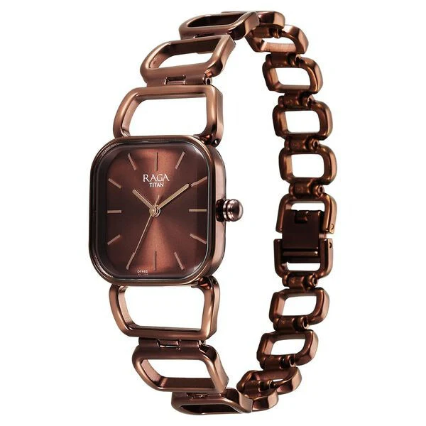 Titan Raga Ascend Quartz Analog Brown Dial With Brown Color Metal Strap Watch For Women - Image 3