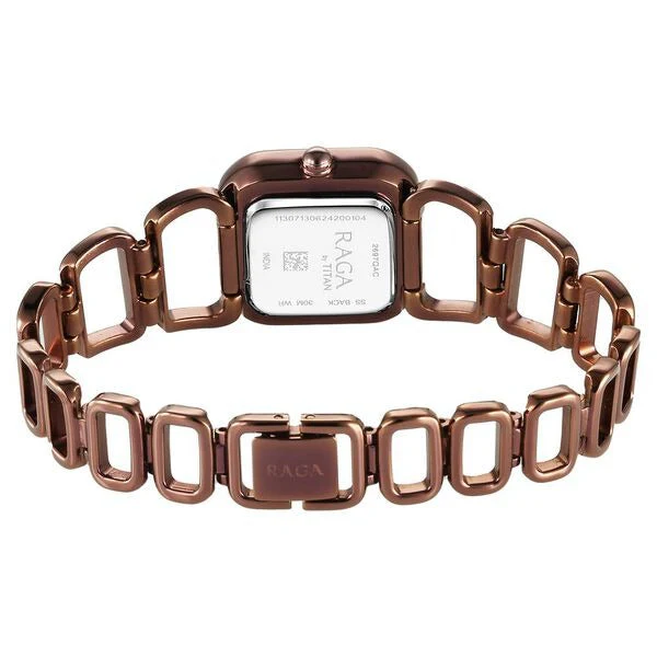 Titan Raga Ascend Quartz Analog Brown Dial With Brown Color Metal Strap Watch For Women - Image 5