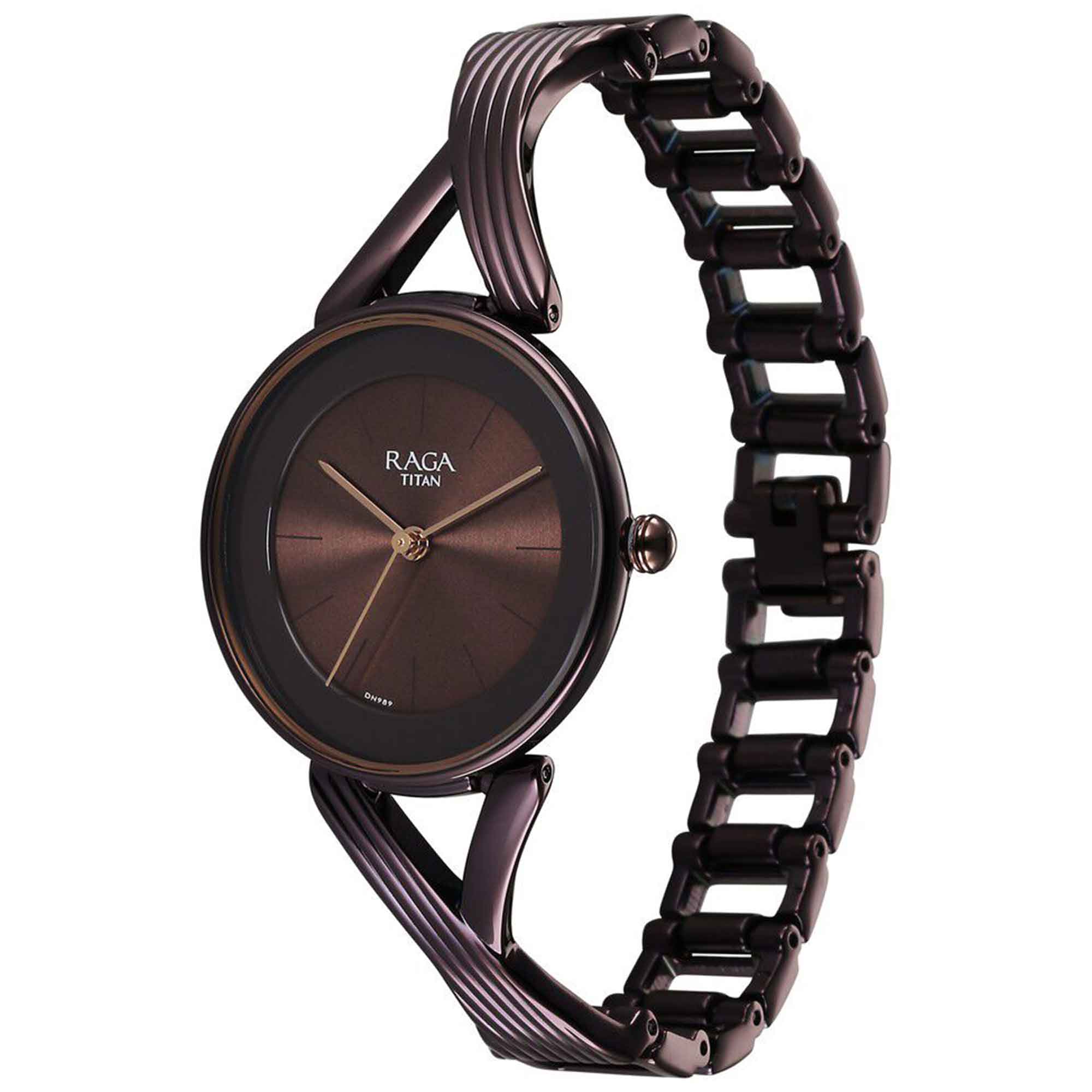 Titan Raga Chic Quartz Analog Brown Dial Metal Strap Watch for Women - Image 3
