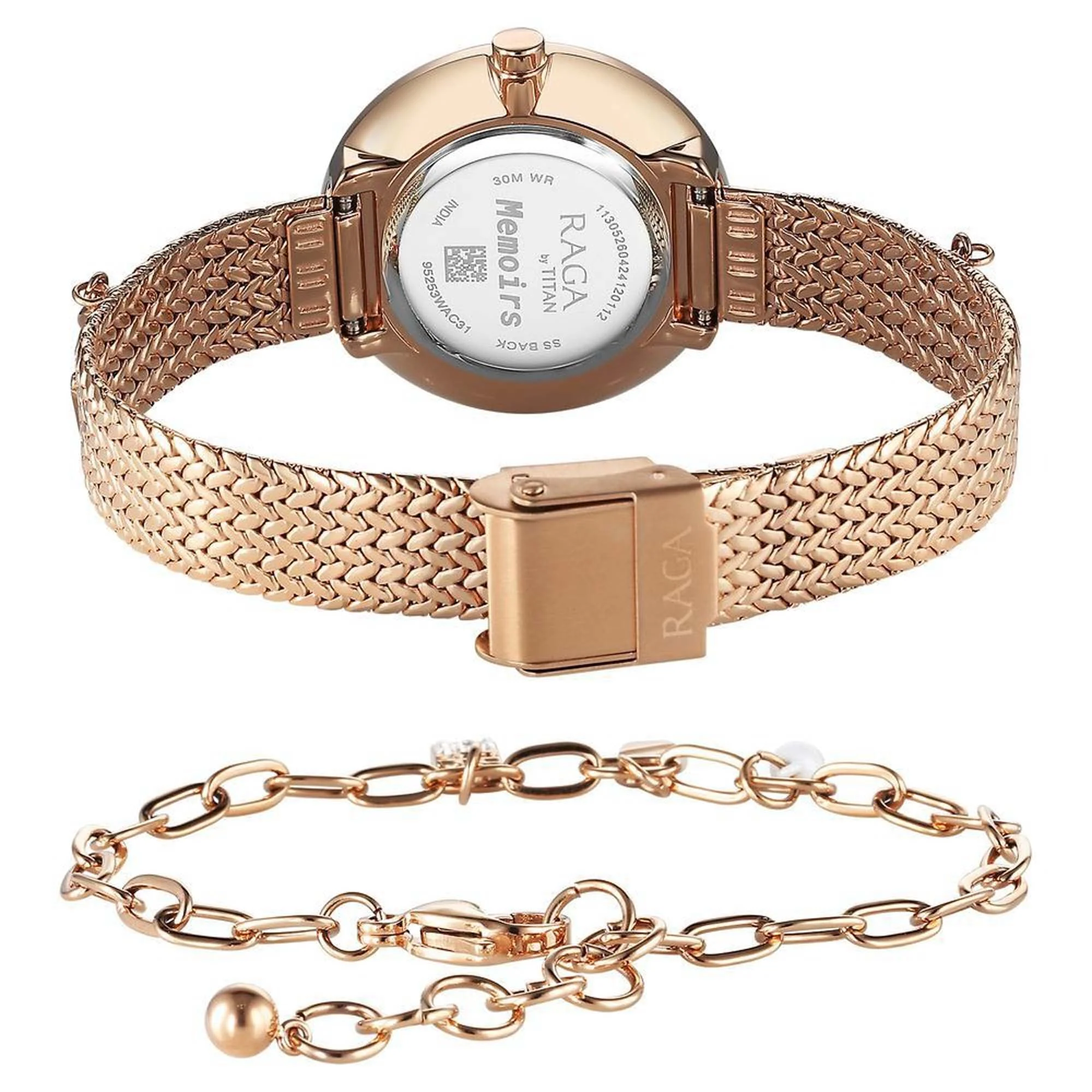 Titan Raga Memoirs Mother Of Pearl Dial With Rose Gold Metal Strap Watch For Women - Image 5