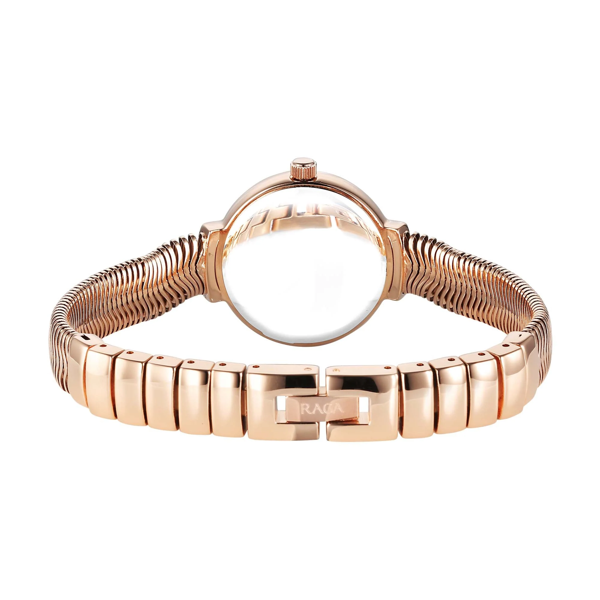 Titan Raga Mother of Pearl Dial Rose Gold Metal Strap Analog Watch for Women - Image 3