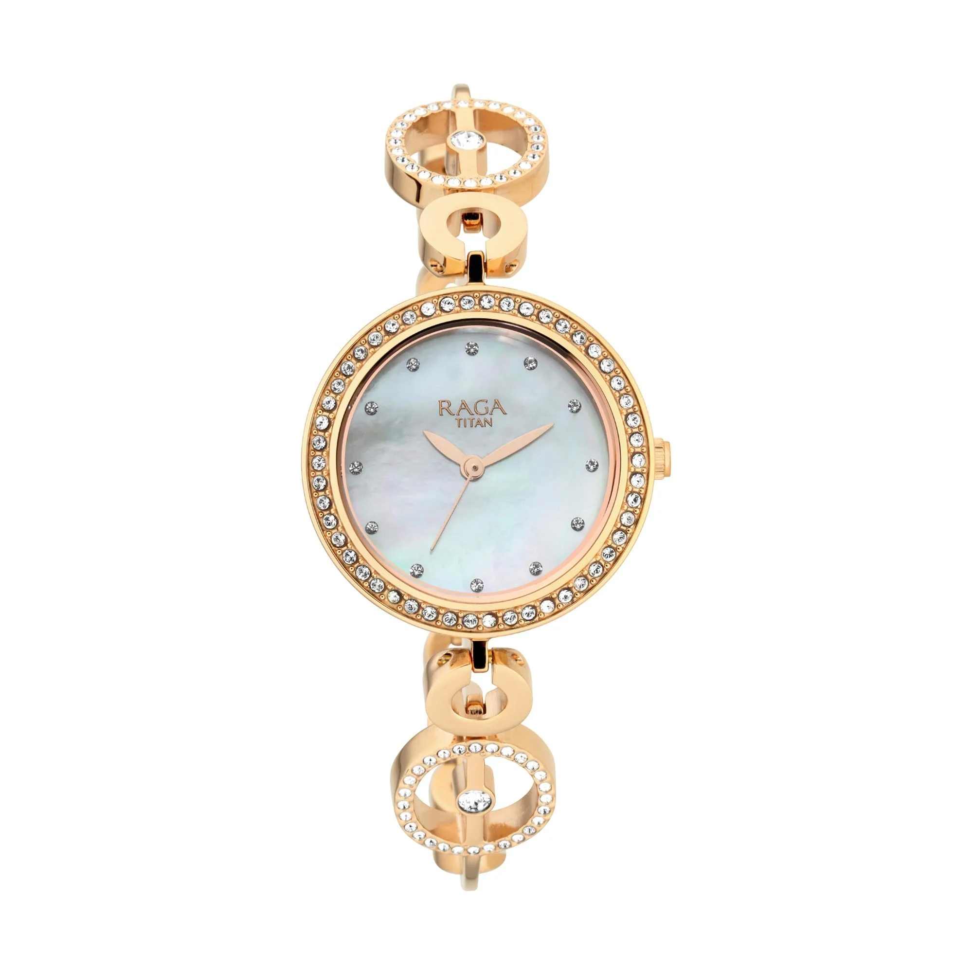 Titan Raga Mother of Pearl Dial Women Watch With Metal Strap - Image 2