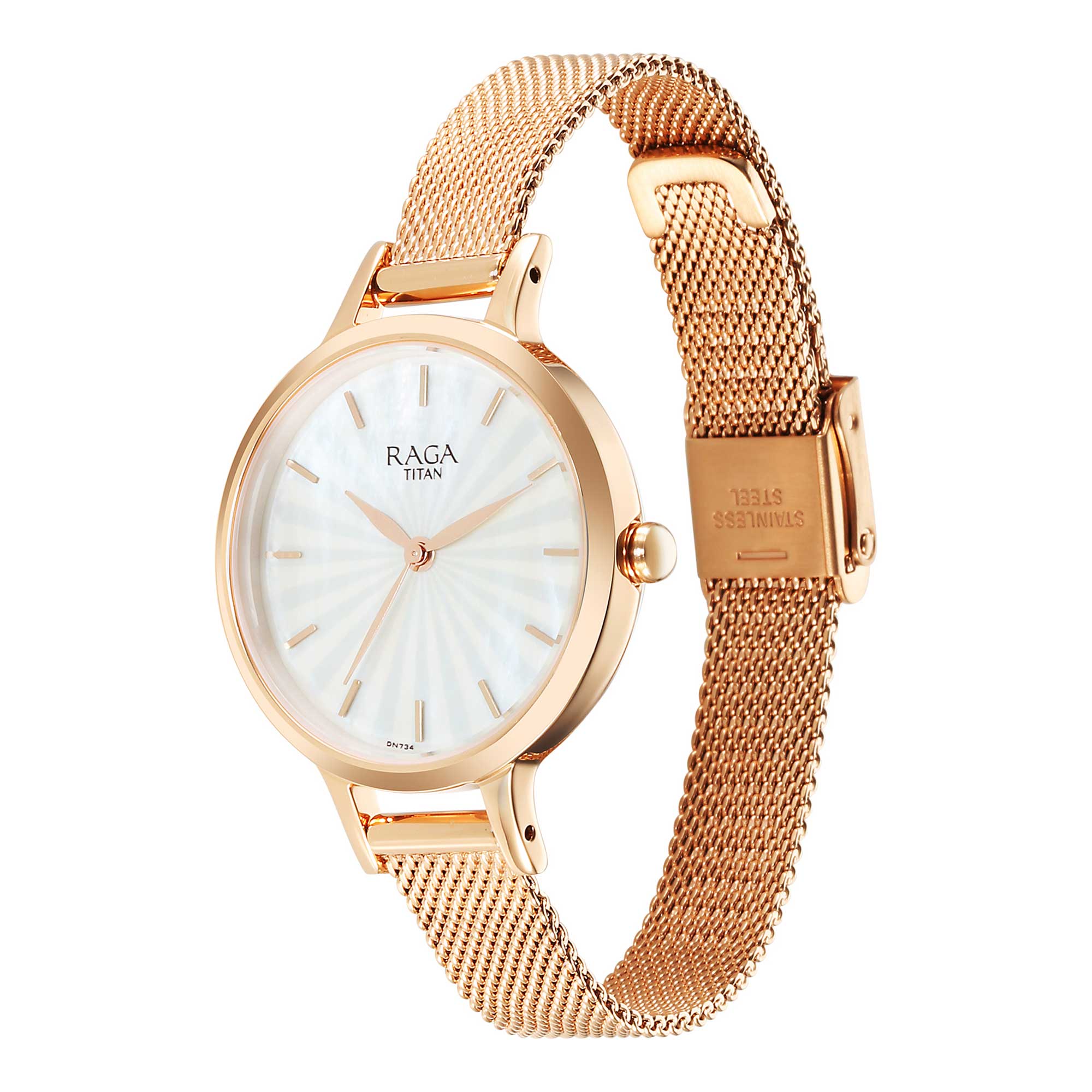 Titan Raga Power Pearls Quartz Analog Mother Of Pearl Dial Metal Strap Watch for Women - Image 5