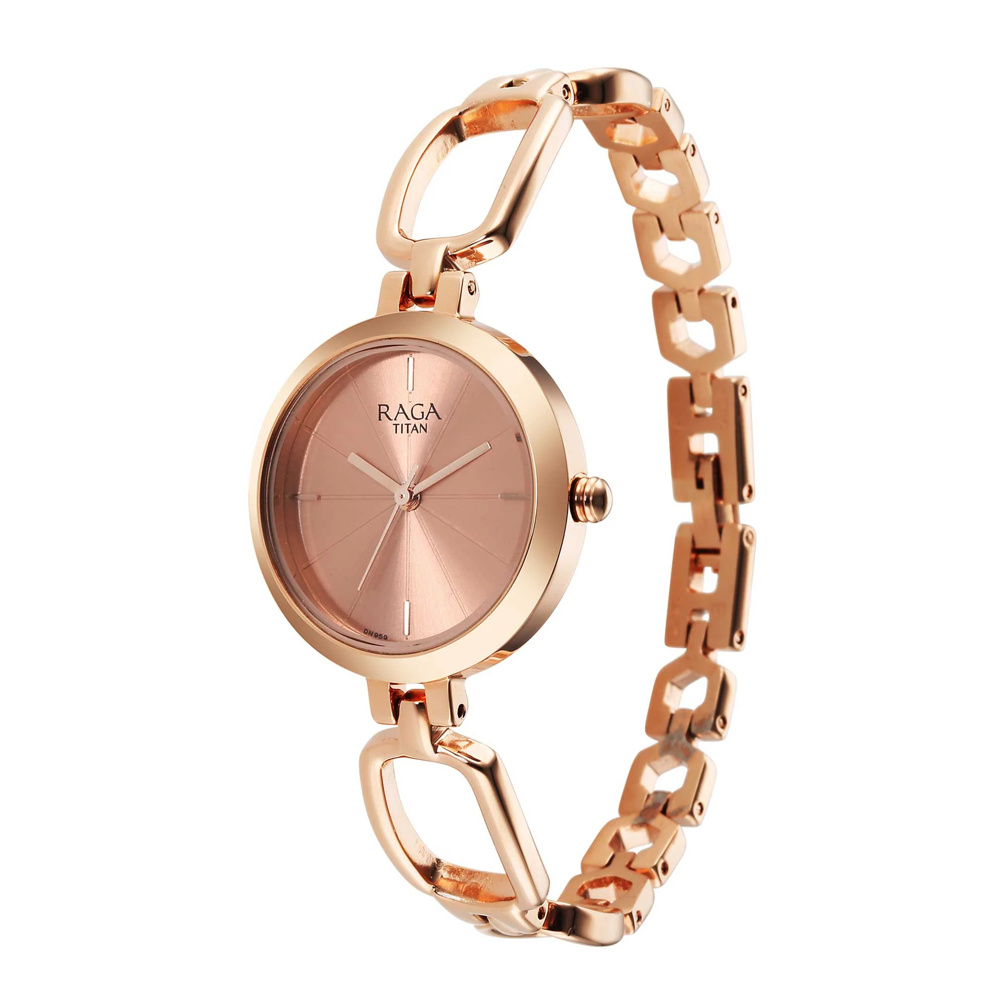 Titan Raga Quartz Analog Rose Gold Round Dial Rose Gold Metal Strap Watch For Women - Image 4