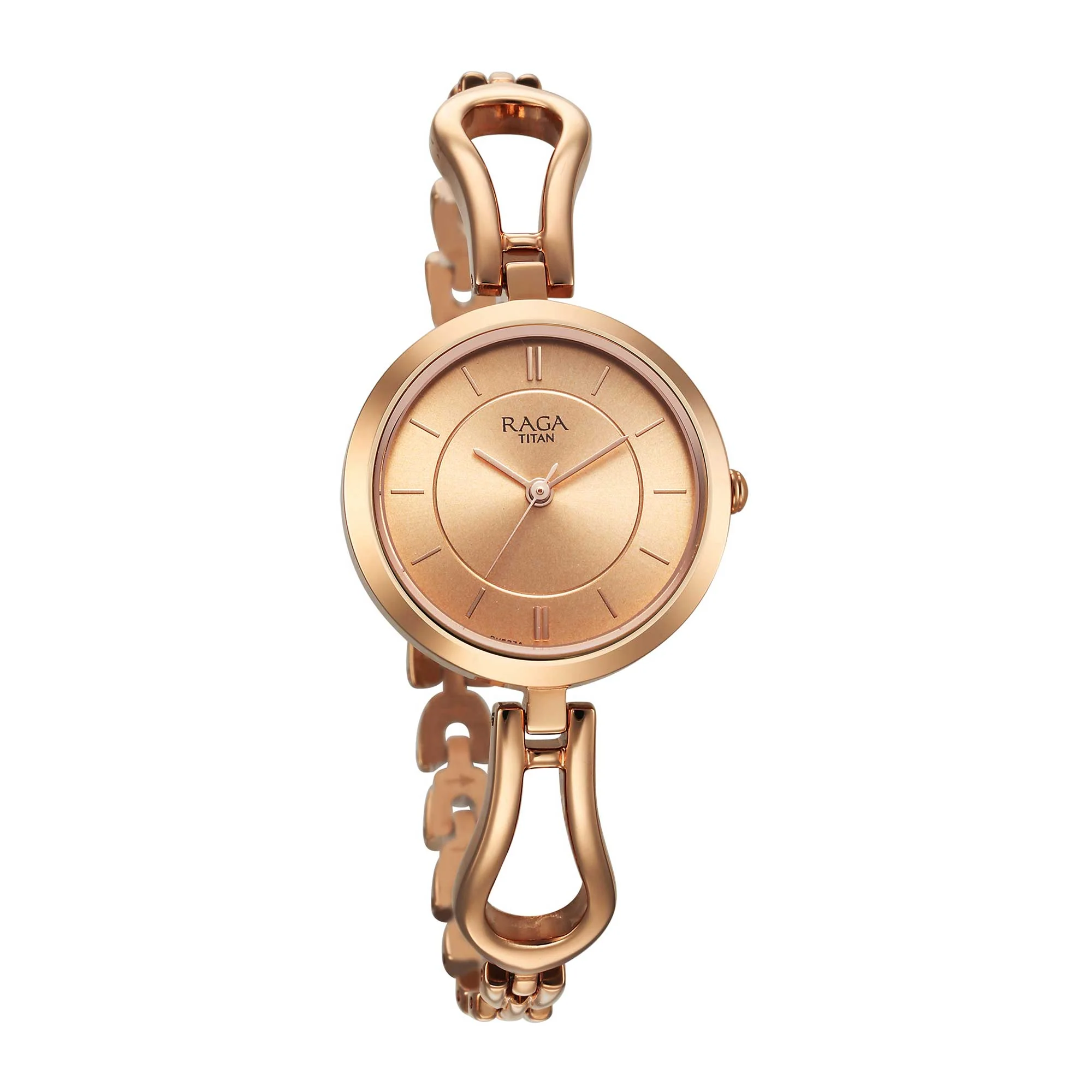 Titan Raga Quartz Analog Rose Gold Dial Rose Gold Metal Strap Watch For Women - Image 3