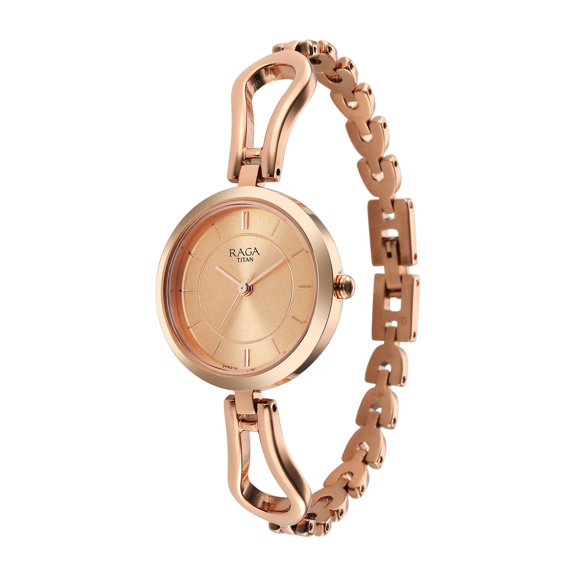Titan Raga Quartz Analog Rose Gold Dial Rose Gold Metal Strap Watch For Women - Image 4