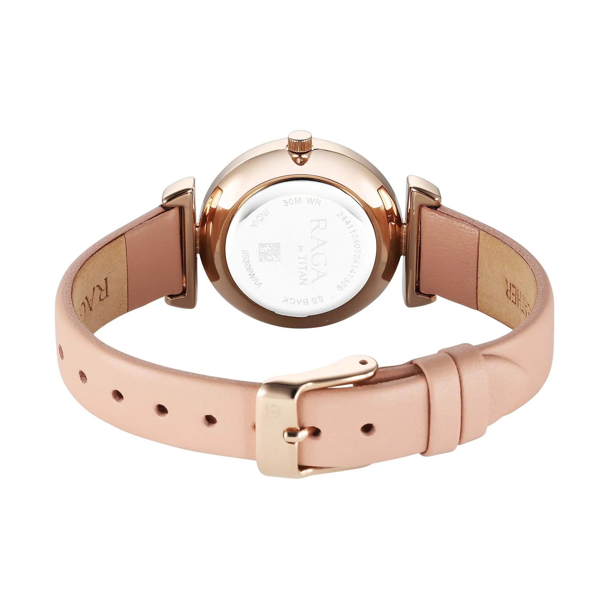 Titan Raga Showstopper Quartz Analog Pink Dial Leather Strap Watch For Women - Image 5