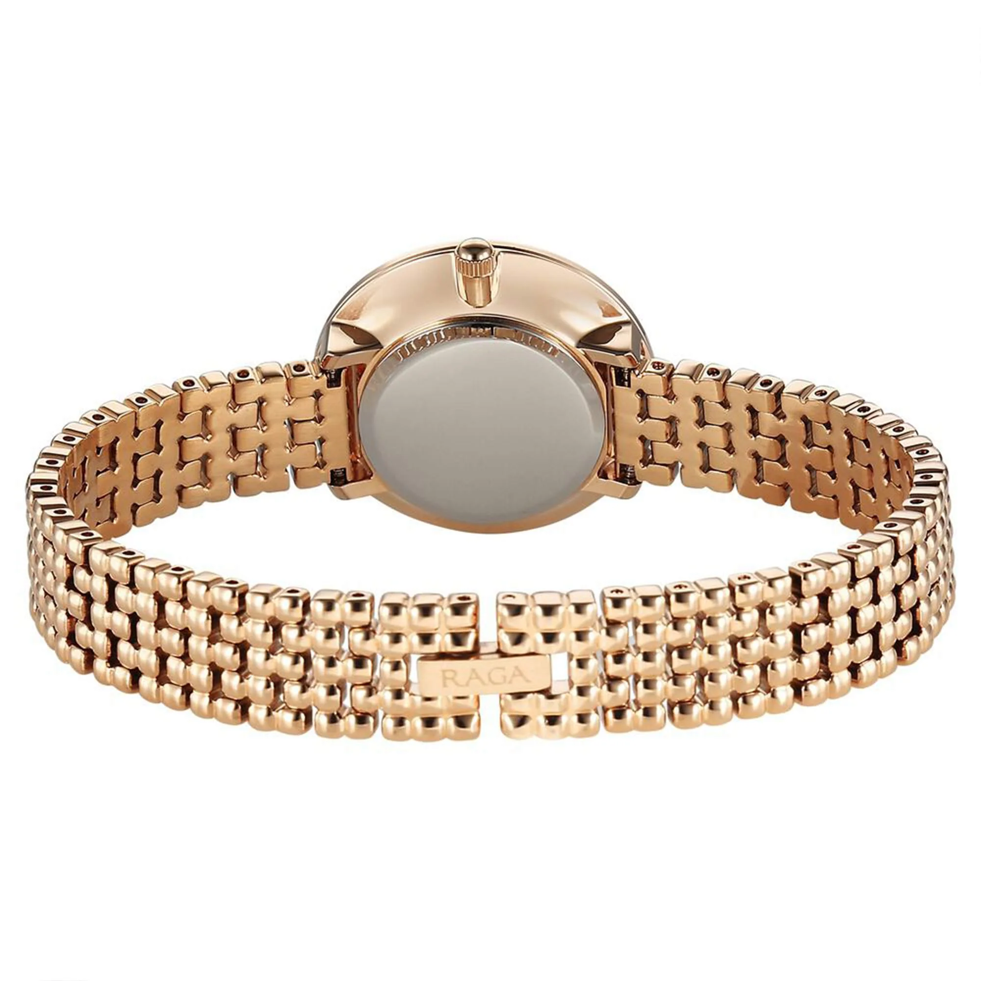 Titan Raga Showstopper Quartz Analog Rose Gold Dial Metal Strap Watch For Women - Image 5