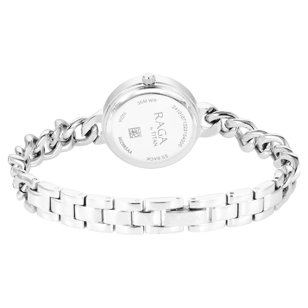Titan Raga Showstopper Quartz Analog Silver Dial Metal Strap Watch for Women 95288SM01 - Image 5