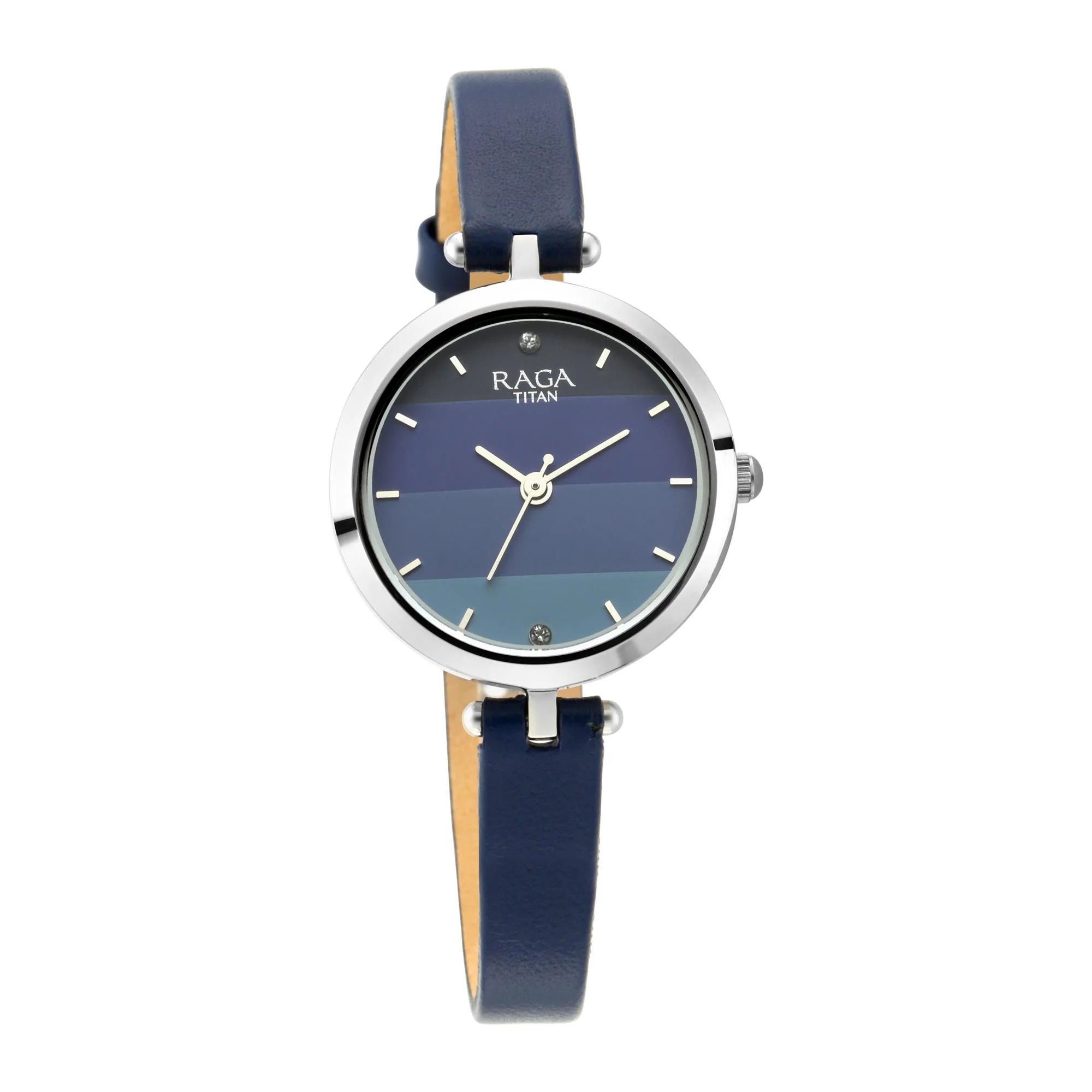 Titan Raga Viva Blue Dial Analog Leather Strap watch for Women - Image 2