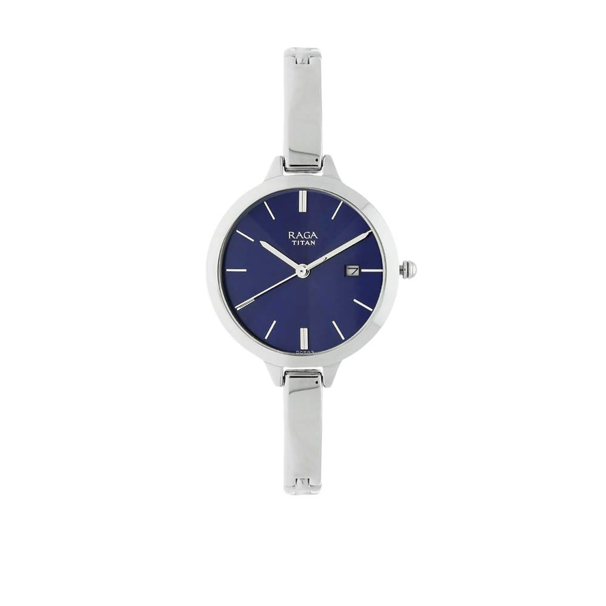 Titan Raga Viva Blue Dial Analog with Date Metal Strap Watch for Women - Image 2