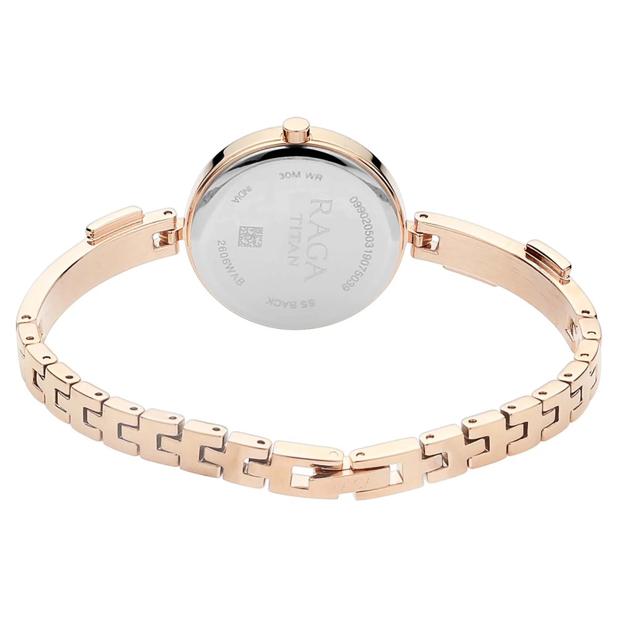 Titan Raga Viva Mother of Pearl Dial Rose Gold Metal Strap Analog with Date Watch for Women - Image 4