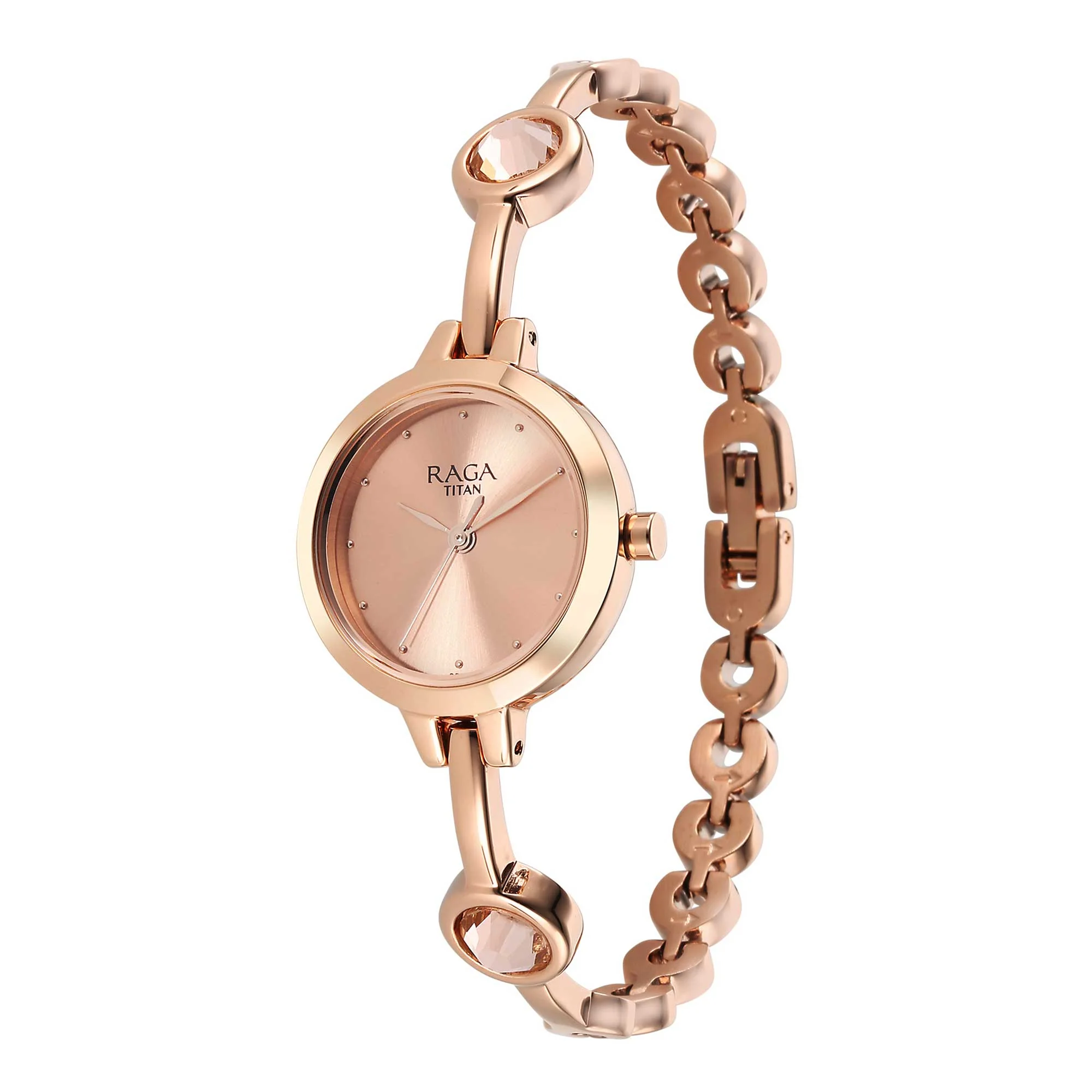 Titan Raga Viva Quartz Analog Rose Gold Dial Metal Strap Watch for Women - Image 4