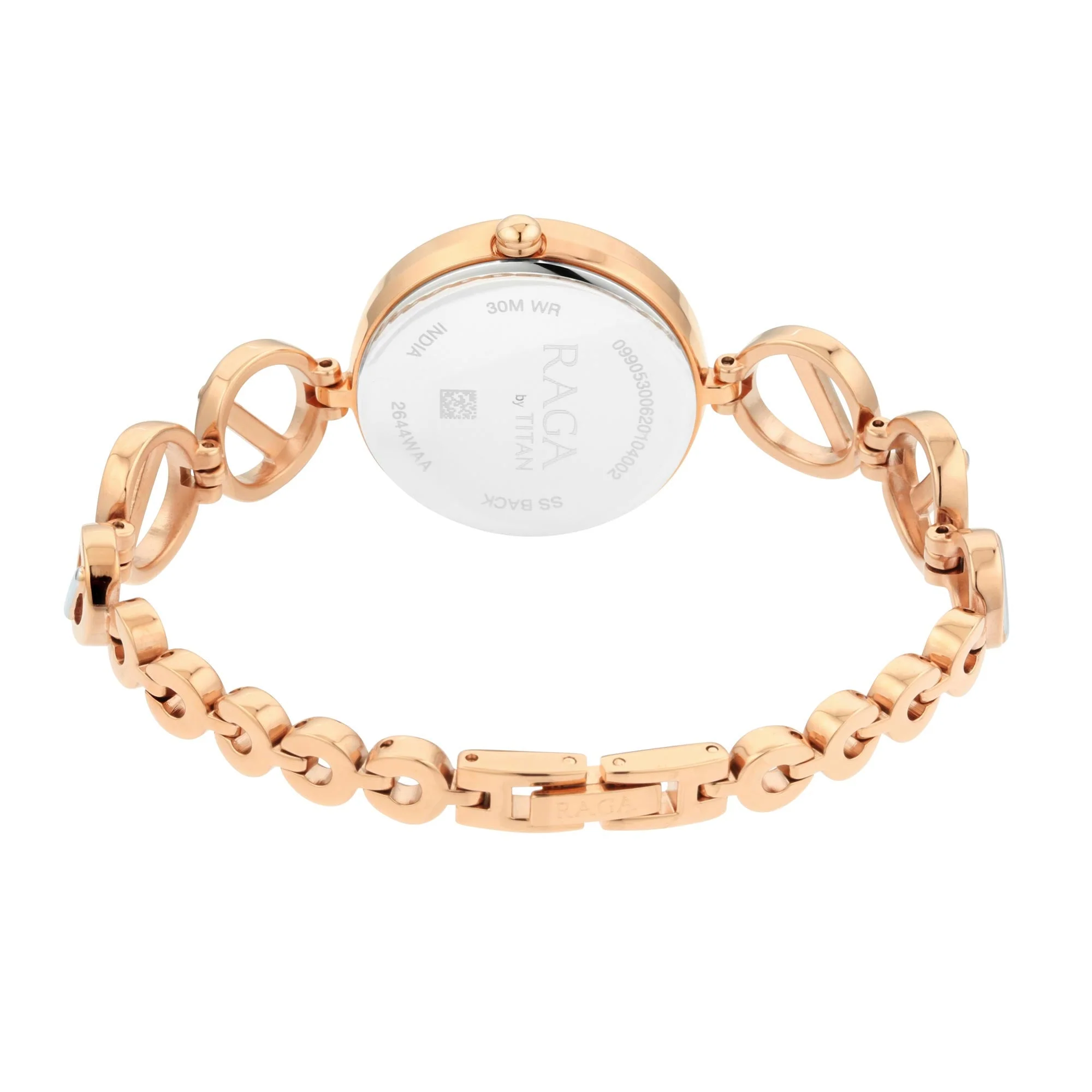 Titan Raga Viva Quartz Analog with Day and Date Rose Gold Dial Two Toned Metal Strap Watch For Women - Image 7