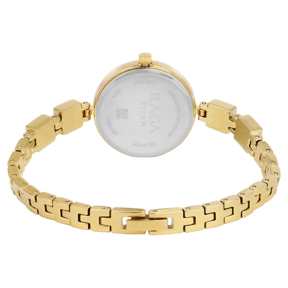 Titan Raga Viva Silver Dial Analog with Date Golden Metal Strap watch for Women - Image 5
