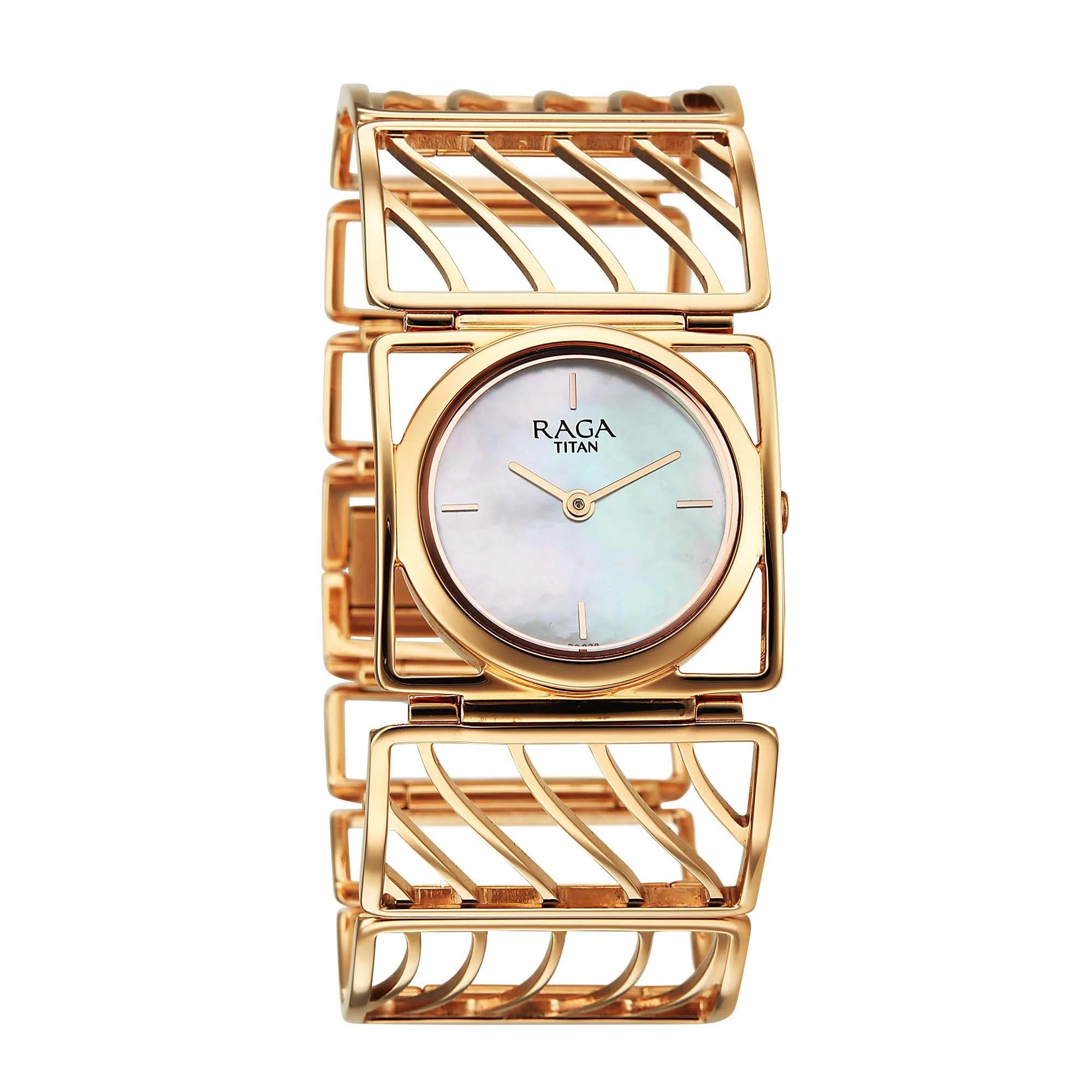 Titan Raga White Mother of Pearl Special Dial Rose Gold Metal Analog Watch for Women - Image 2