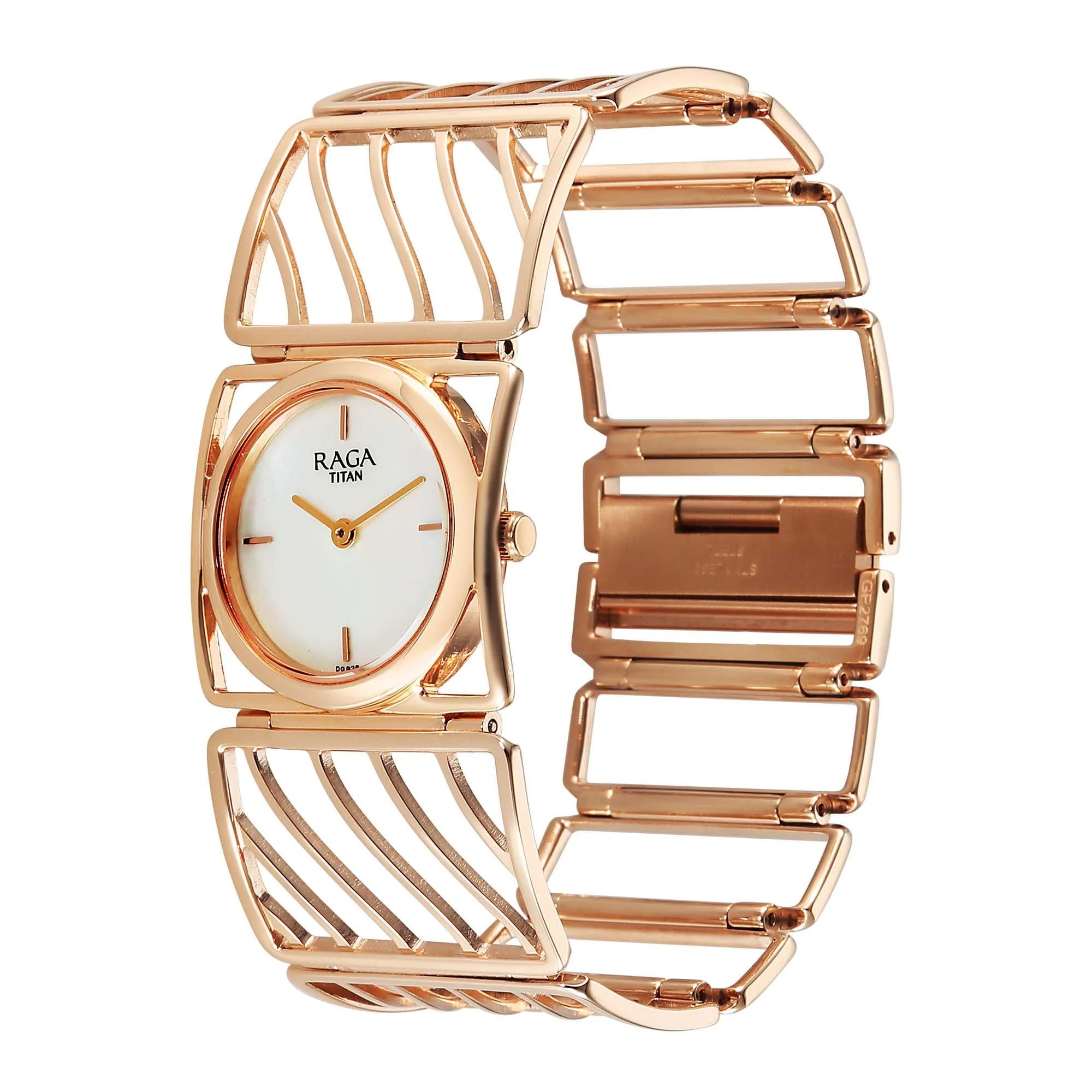 Titan Raga White Mother of Pearl Special Dial Rose Gold Metal Analog Watch for Women - Image 3