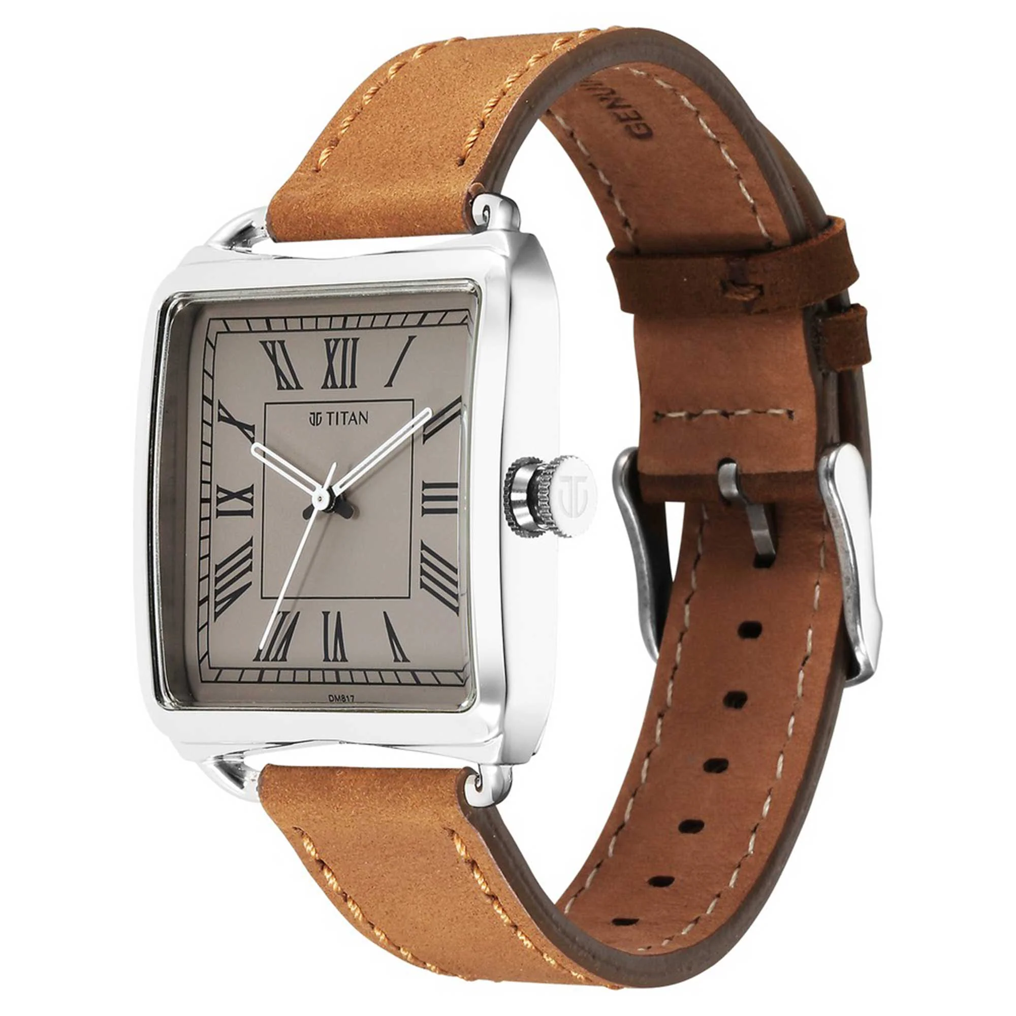 Titan Retro Revive Quartz Analog White Dial Leather Strap for Men - Image 3