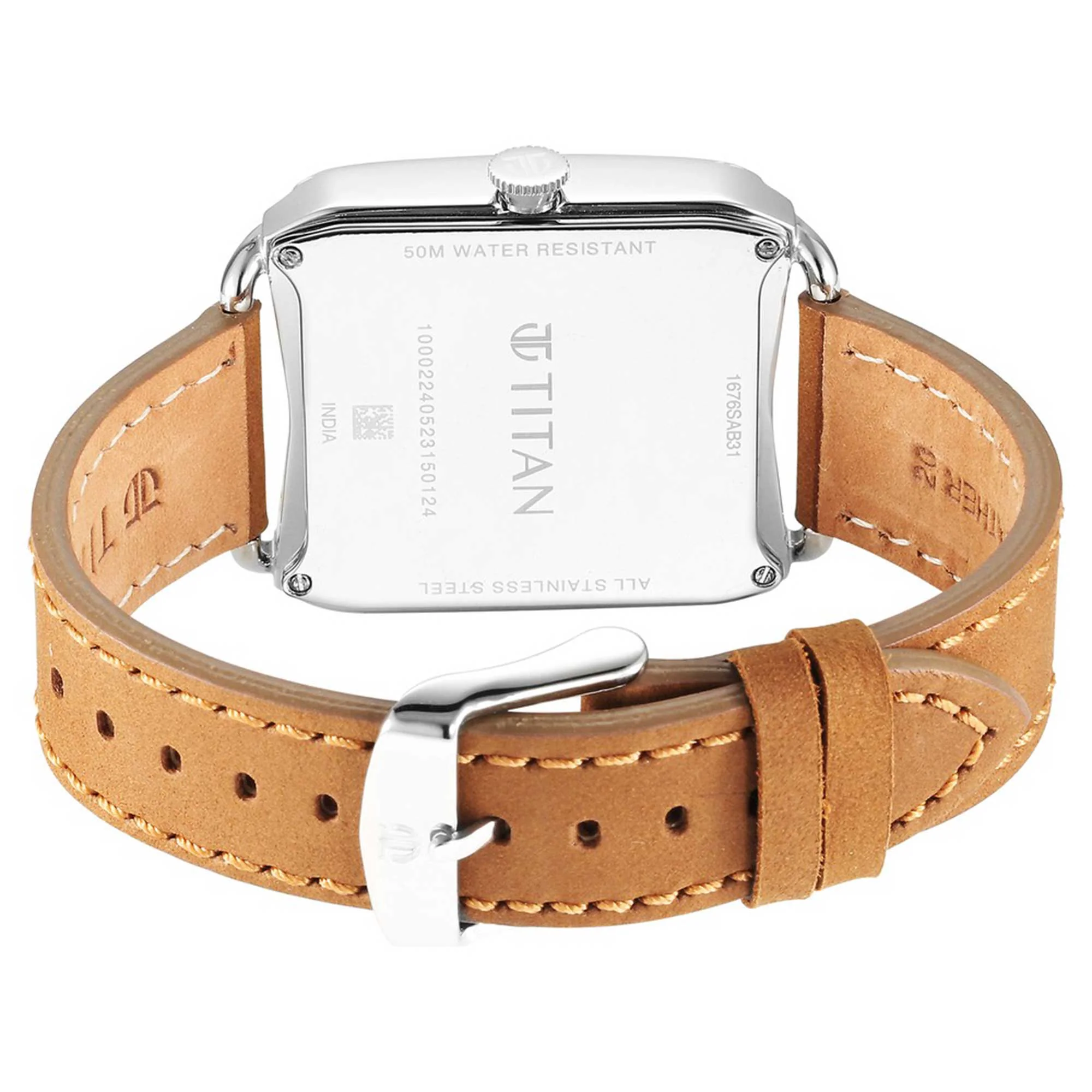 Titan Retro Revive Quartz Analog White Dial Leather Strap for Men - Image 5