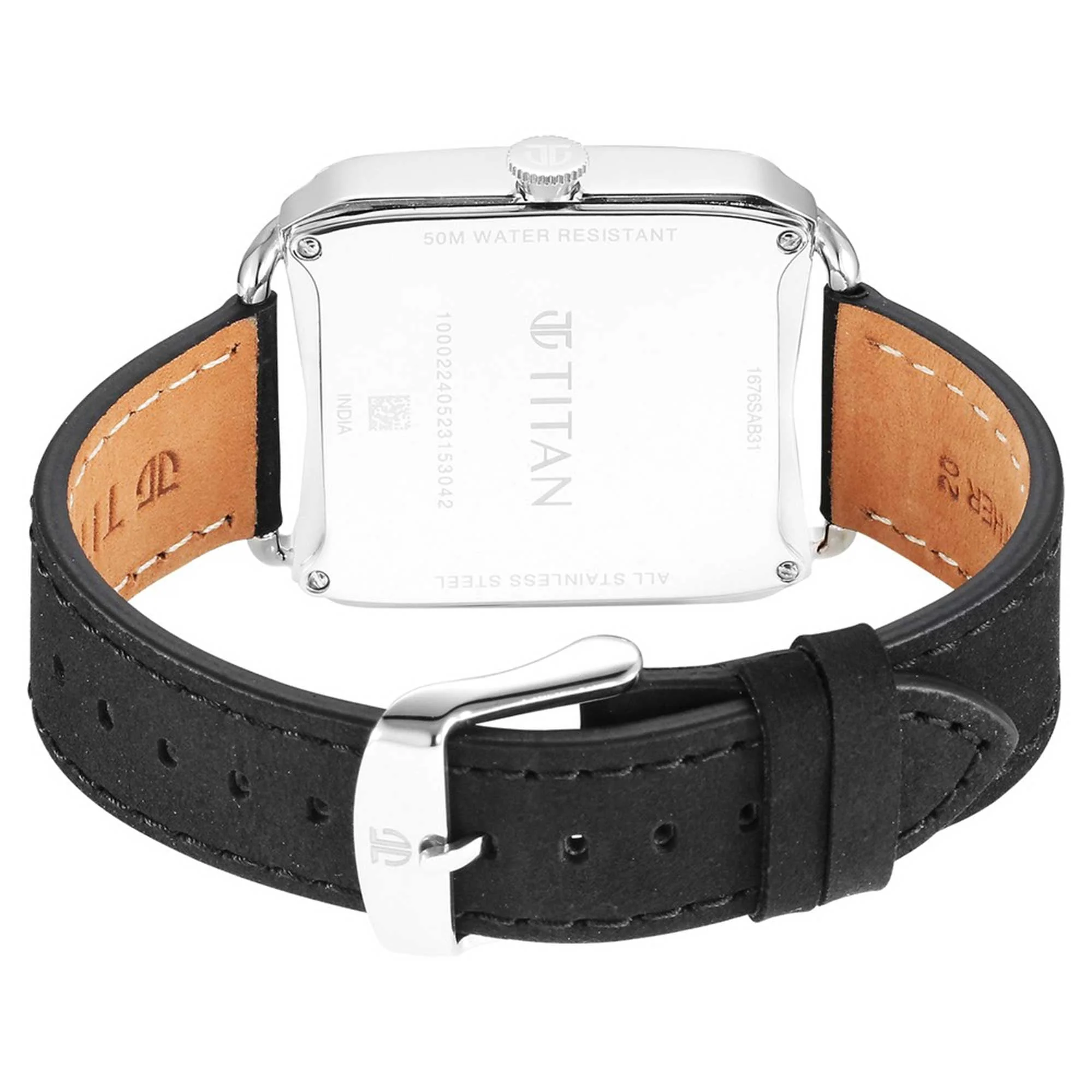 Titan Retro Revive Quartz Analog White Dial Leather Strap for Men - Image 5