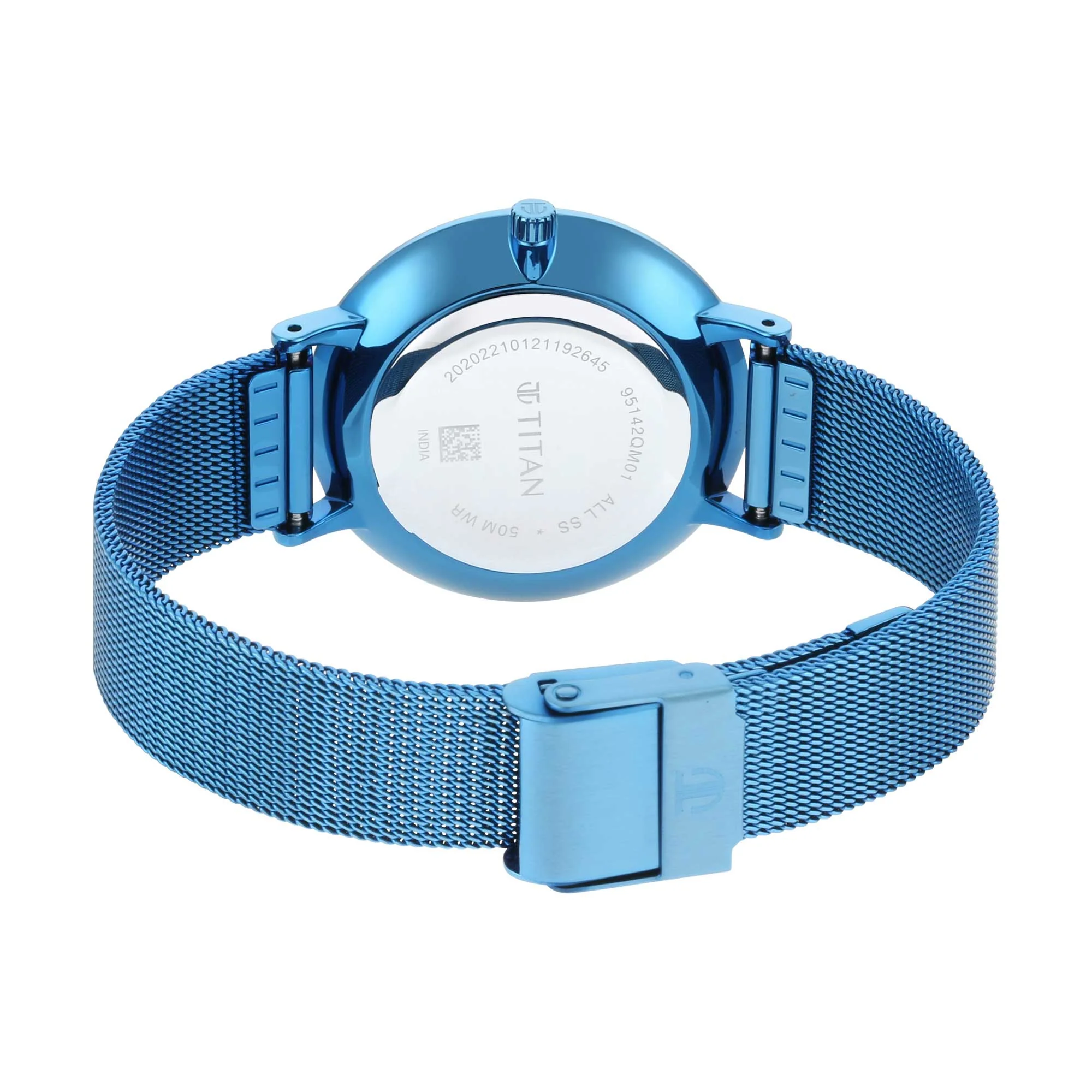 Slimline Blue Dial Mesh Strap Watch - Image 4