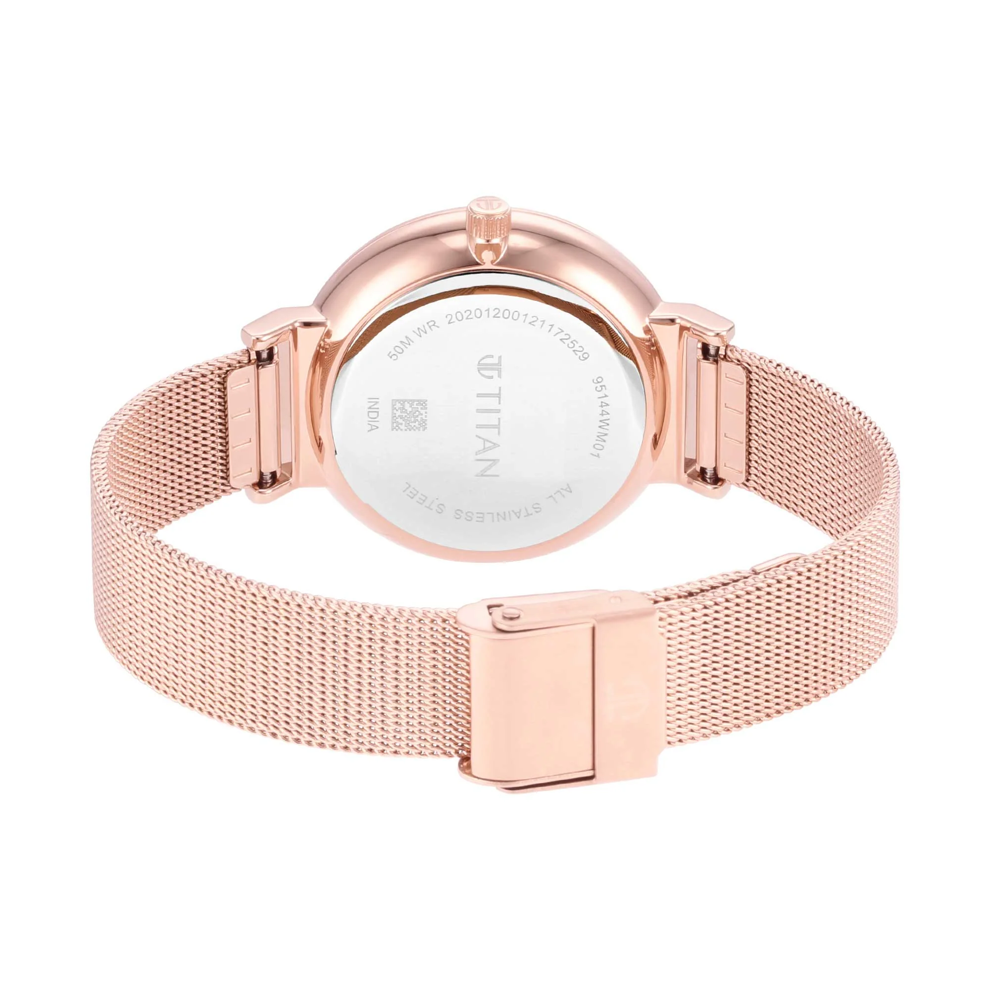 Titan Slimline Silver Dial Quartz Multifunction Stainless Steel Strap Watch for Women - Image 4