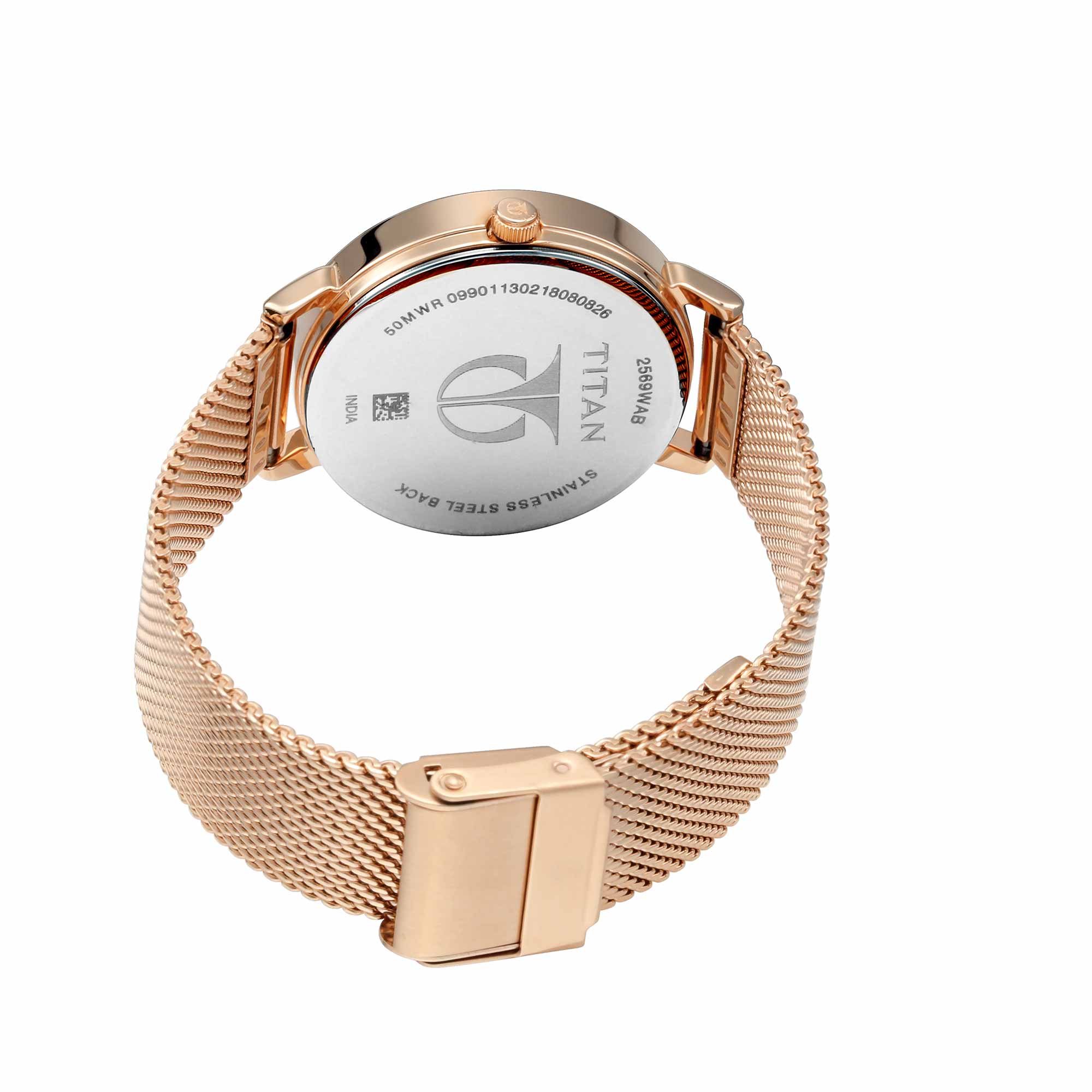 Titan Sparkle Beige Dial Analog Multi Function Watch for Women - Image 5