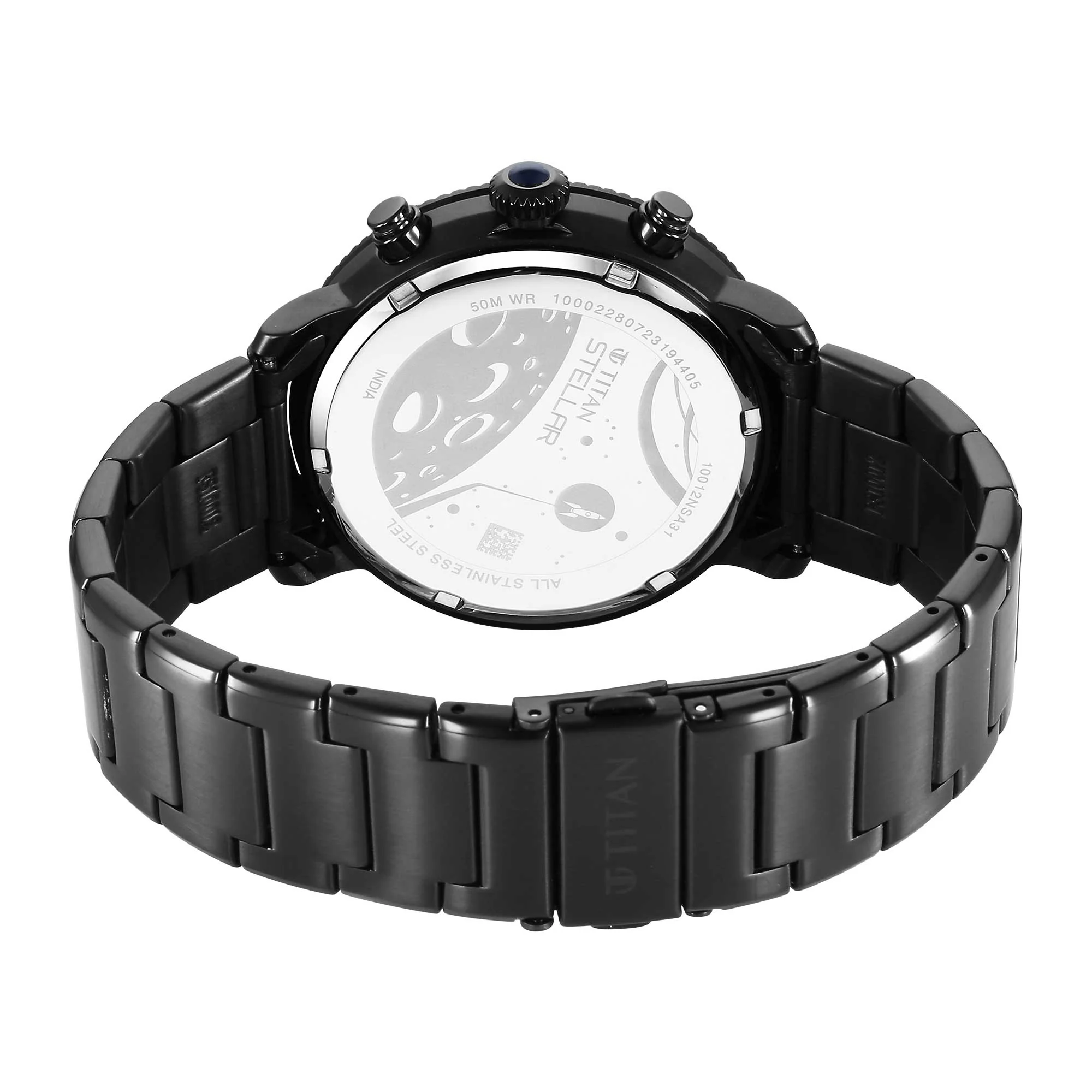 Titan Stellar Quartz Multifunction Blue Dial Stainless Steel Strap Watch for Men - Image 6