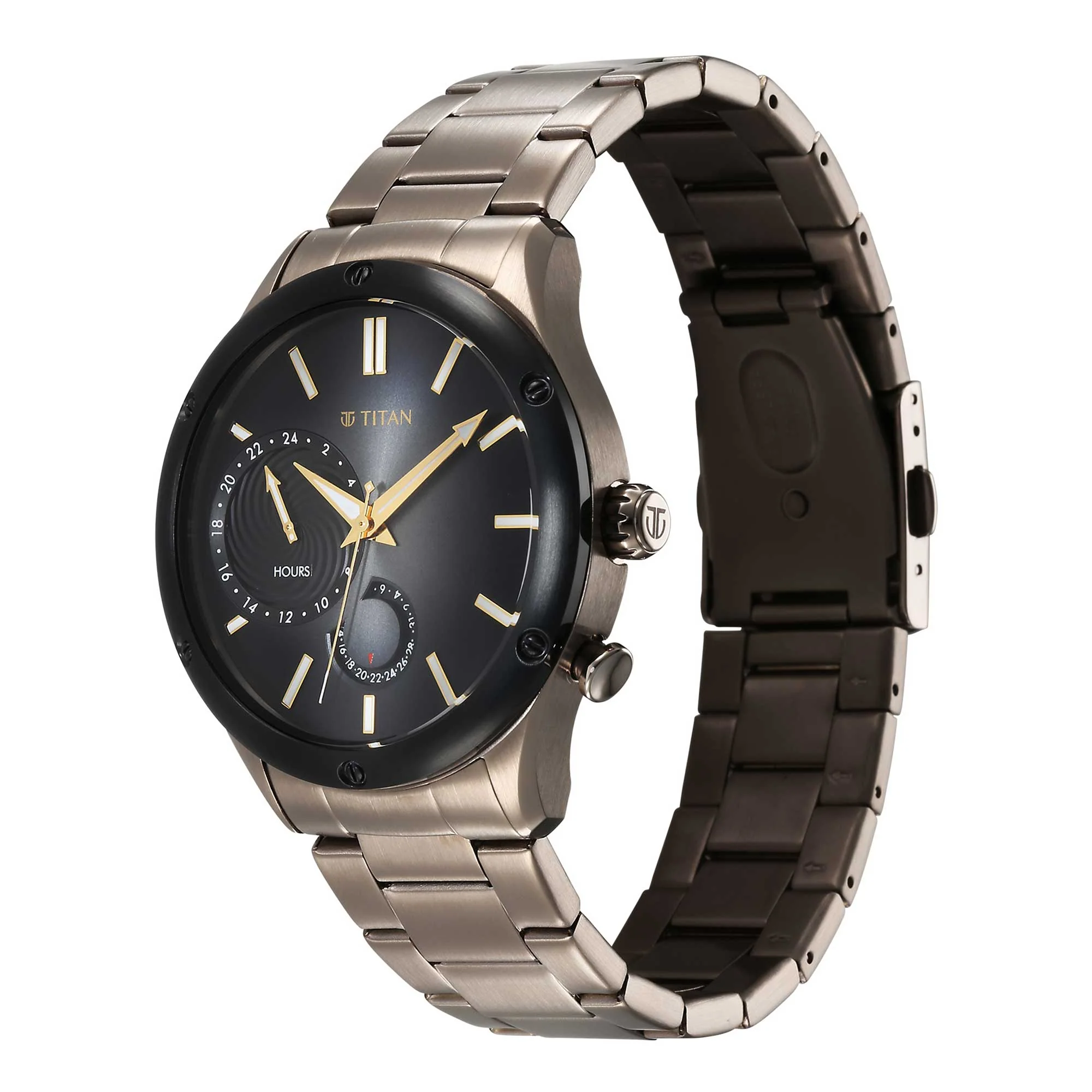 Titan Stellar Quartz Multifunction Brown Dial Stainless Steel Strap Watch for Men - Image 3