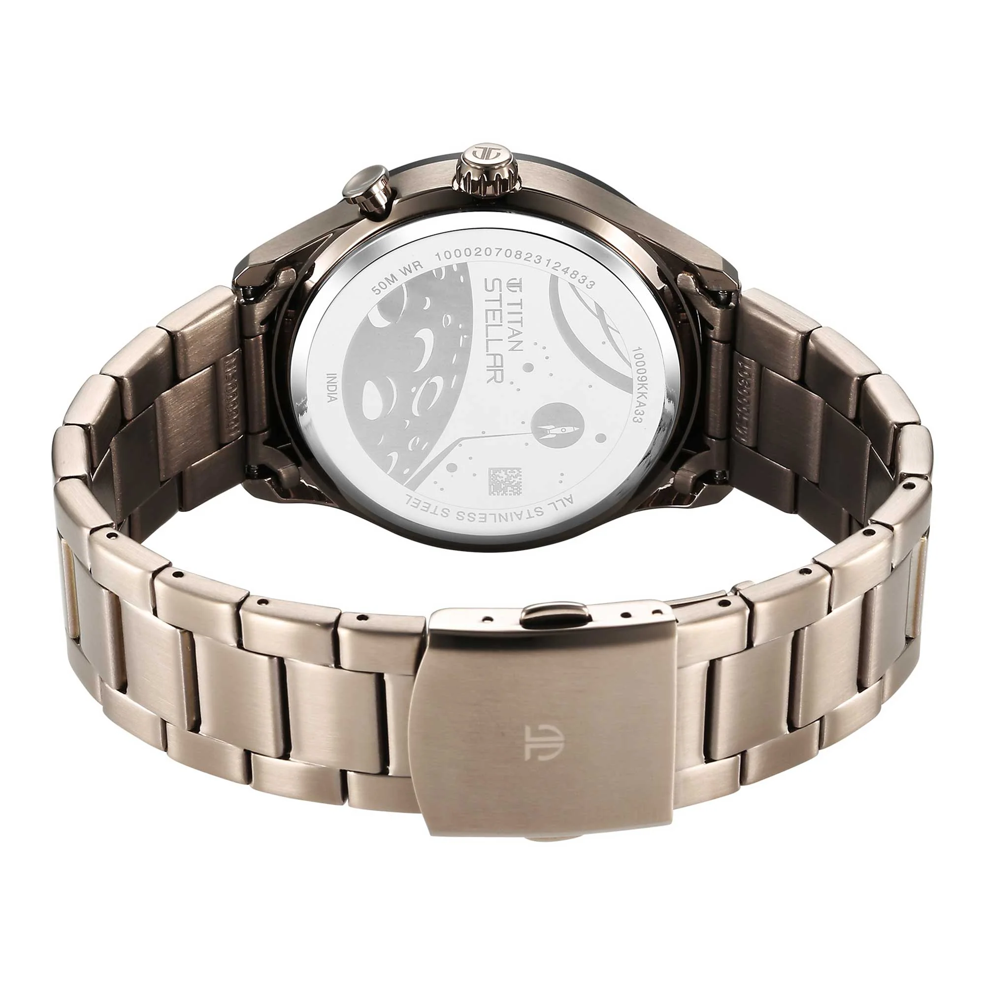 Titan Stellar Quartz Multifunction Brown Dial Stainless Steel Strap Watch for Men - Image 5