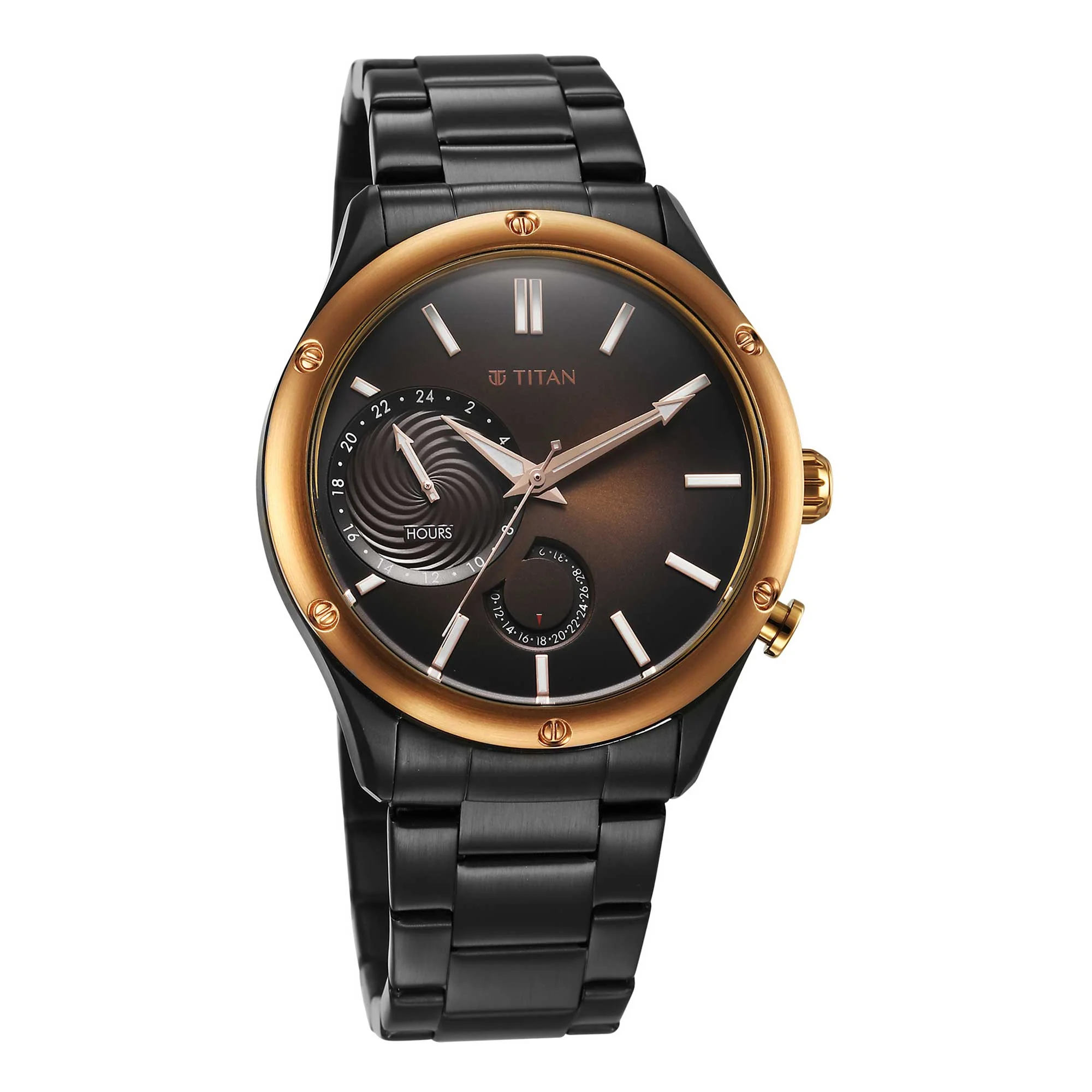 Titan Stellar Quartz Multifunction Grey Dial Stainless Steel Strap Watch for Men - Image 4