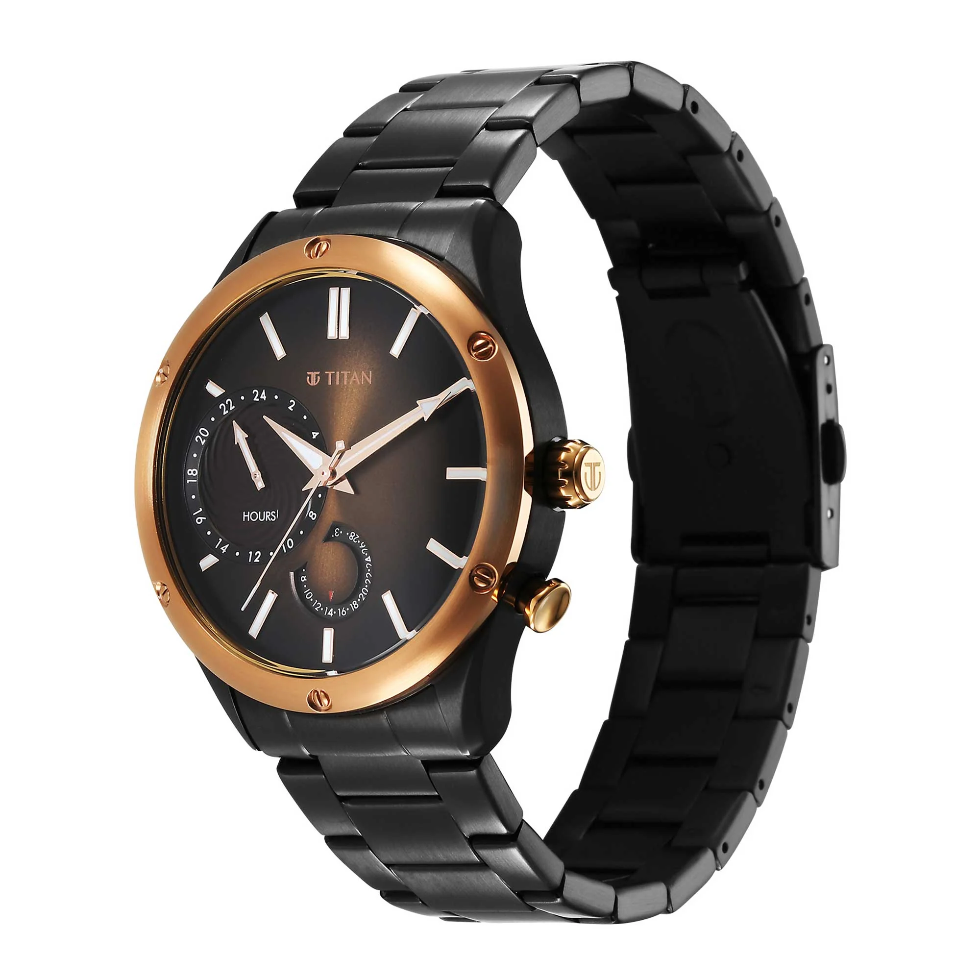 Titan Stellar Quartz Multifunction Grey Dial Stainless Steel Strap Watch for Men - Image 5