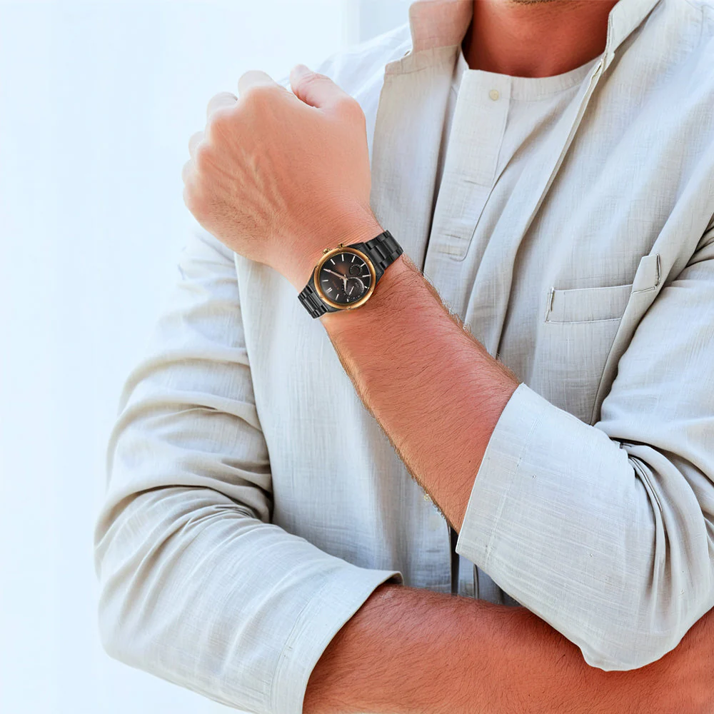 Titan Stellar Quartz Multifunction Grey Dial Stainless Steel Strap Watch for Men - Image 8