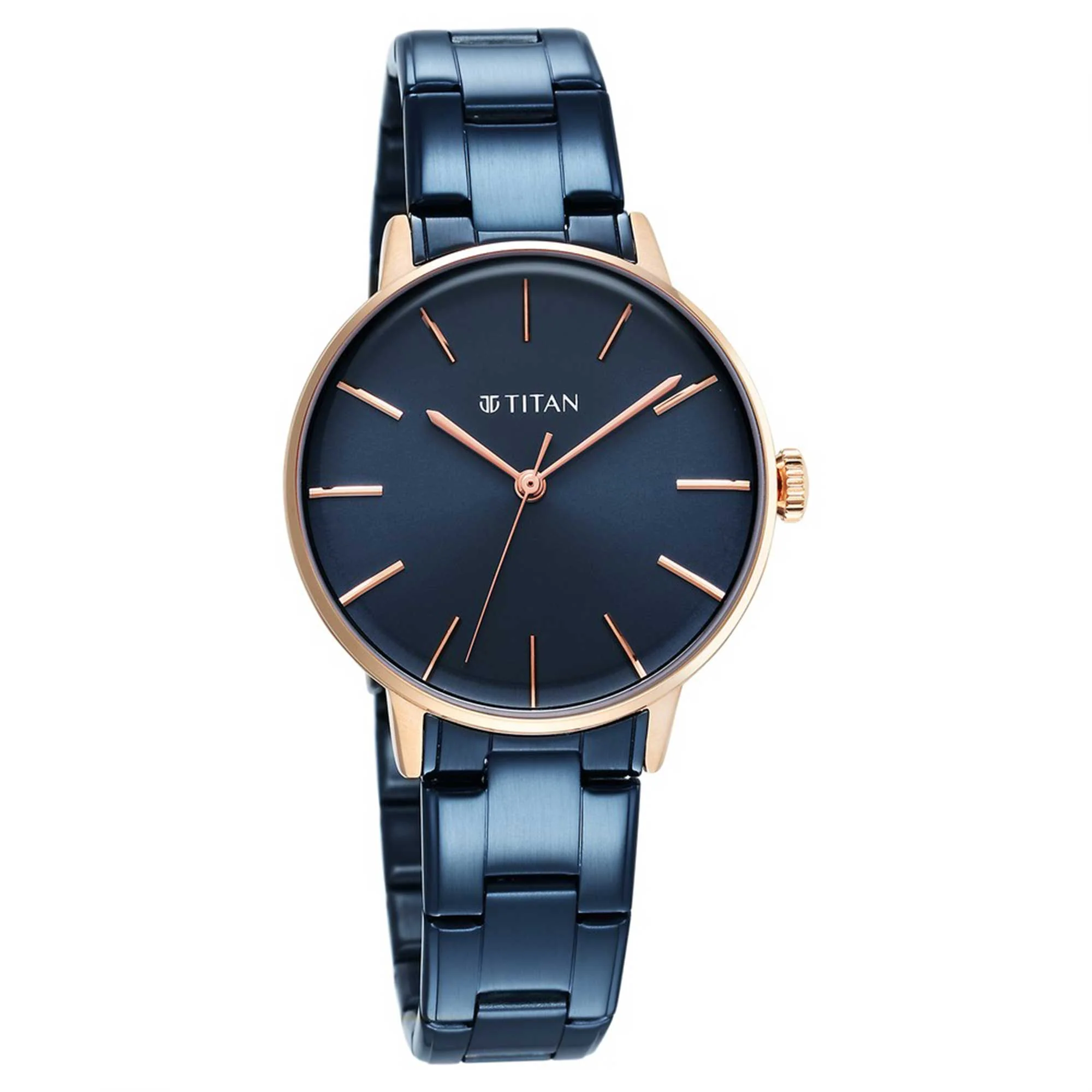 Titan TGIF Quartz Analog Blue Dial Blue Stainless Steel Strap Watch for Women - Image 5