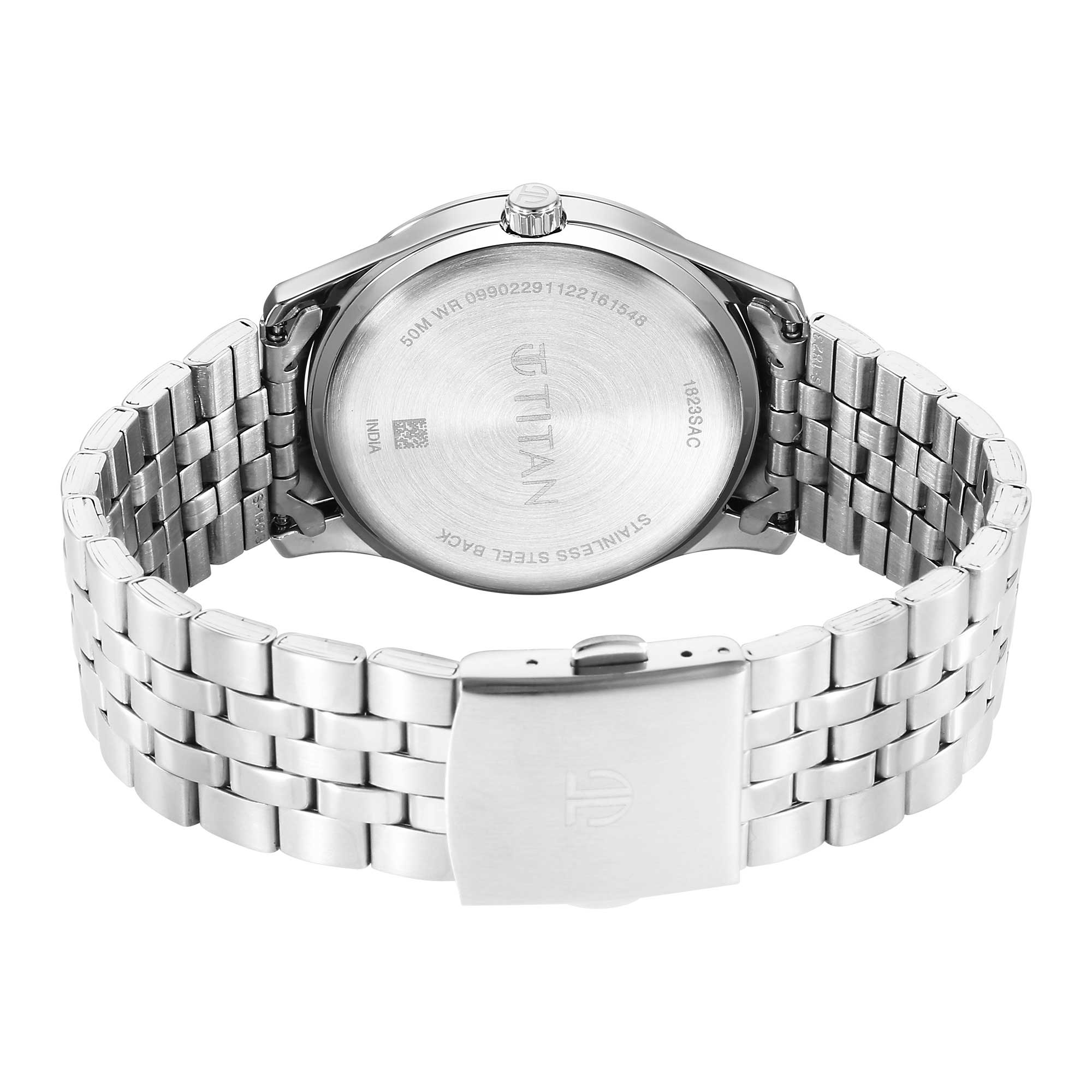 Titan Urban Green Dial Analog Metal Strap Watch for Men - Image 5
