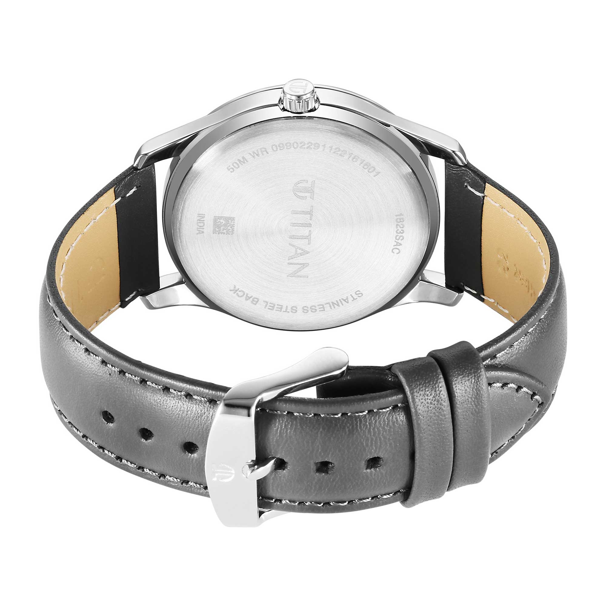 Titan Urban Grey Dial Analog Leather Strap Watch for Men - Image 5