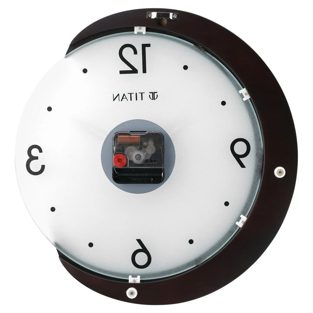 Titan Wooden Half Moon Wall Clock with Glass Dial - 32 cm x 31 cm (Medium) - Image 5