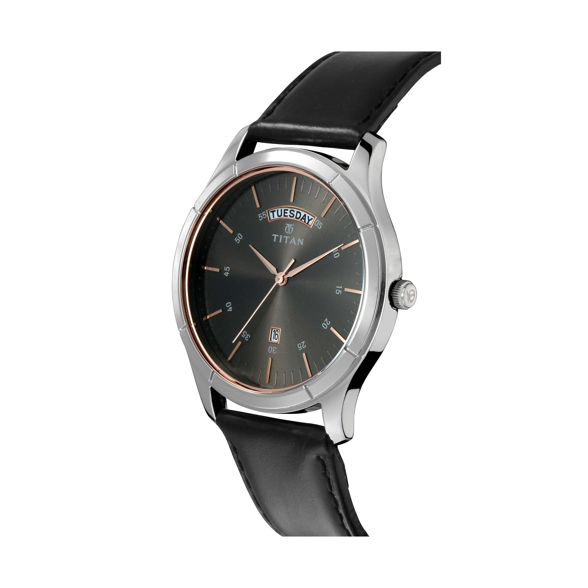 Titan Workwear Anthracite Dial Analog with Day and Date Metal Strap watch for Men - Image 2