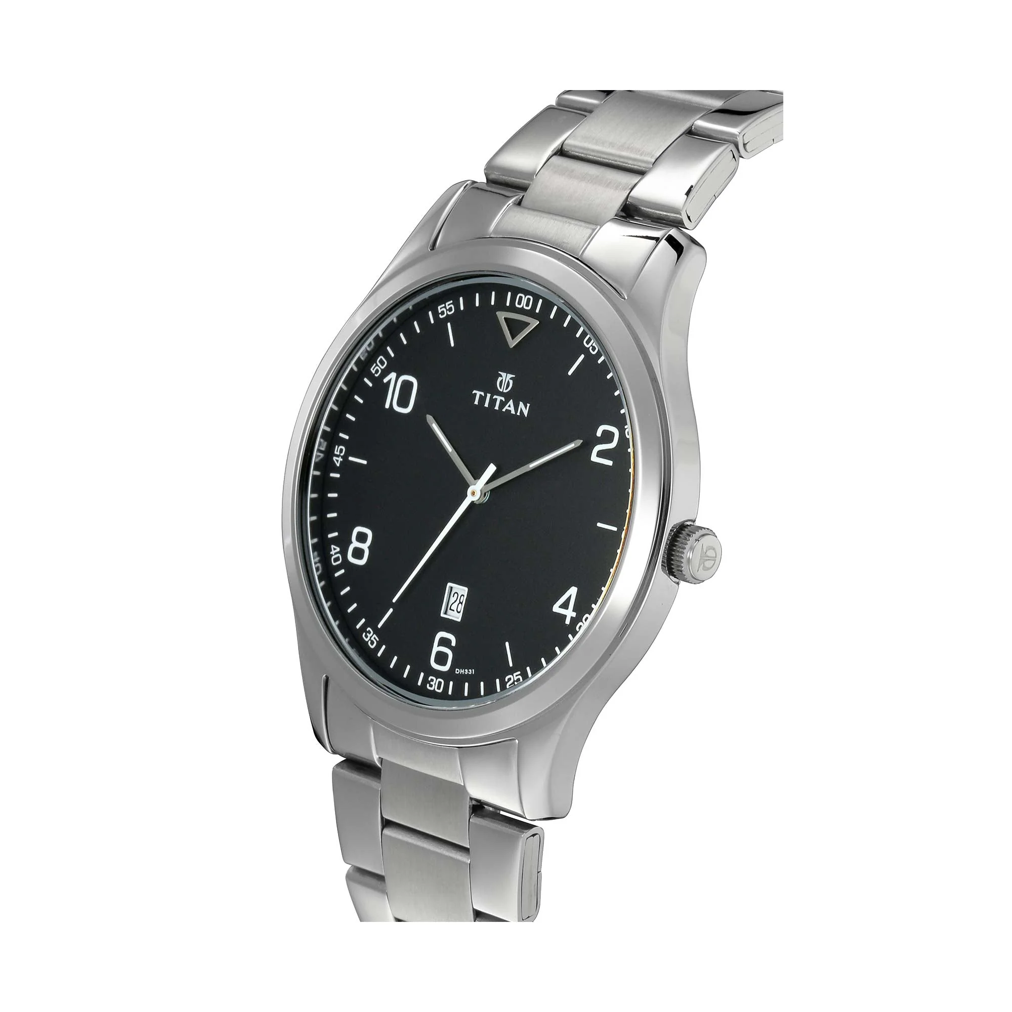 Titan Workwear Black Dial Analog with Date Stainless Steel Strap Watch for Men - Image 2