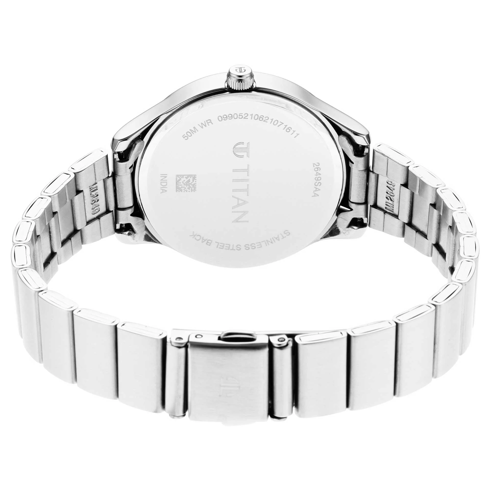 Workwear Black Dial Silver Stainless Steel Strap Watch - Image 4