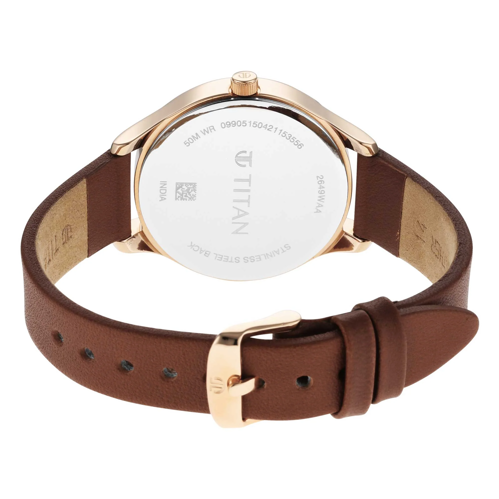 Workwear Silver Dial Brown Leather Strap Watch - Image 4