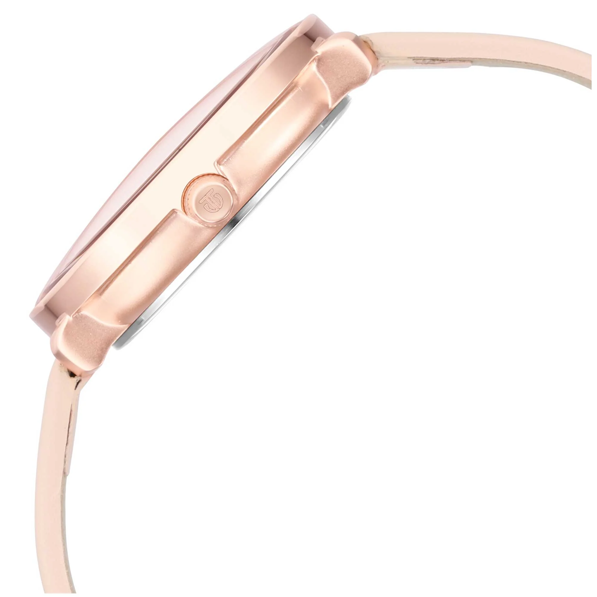 Workwear Rose Gold Dial Red Leather Strap Watch - Image 3