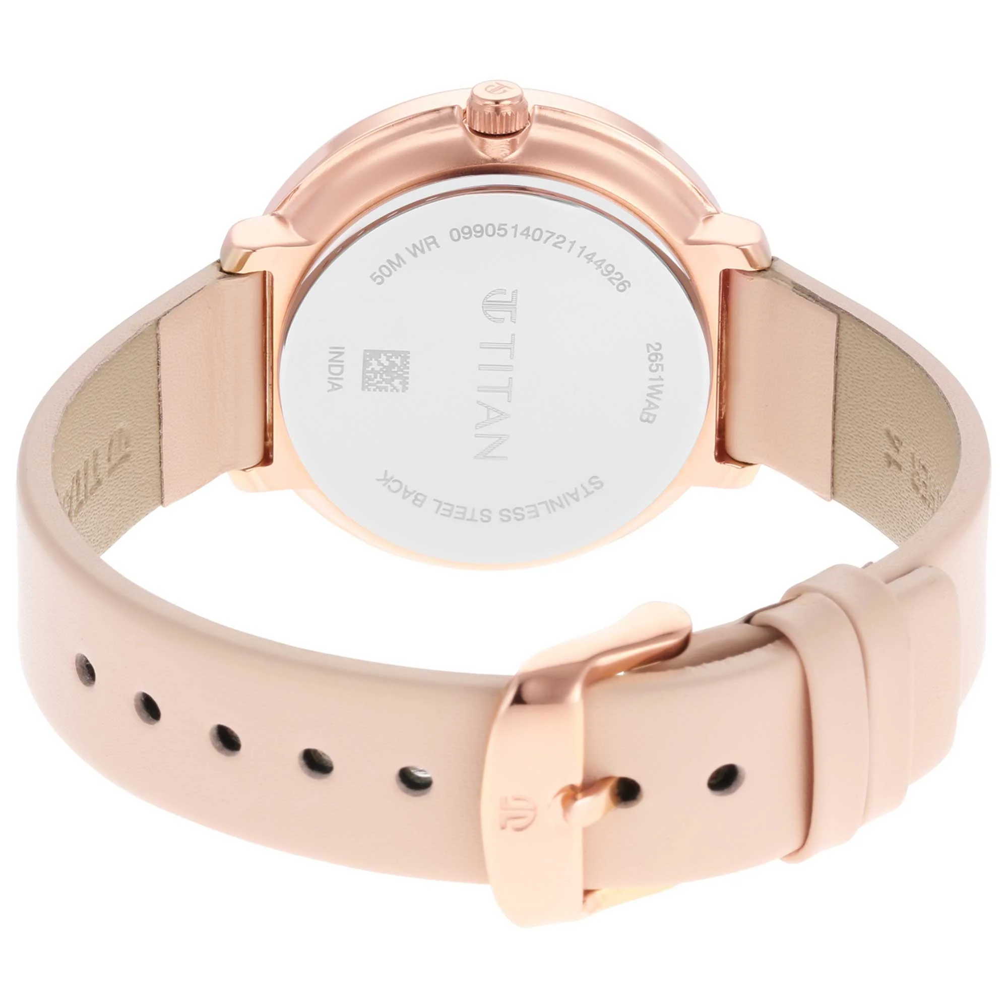 Workwear Rose Gold Dial Red Leather Strap Watch - Image 4