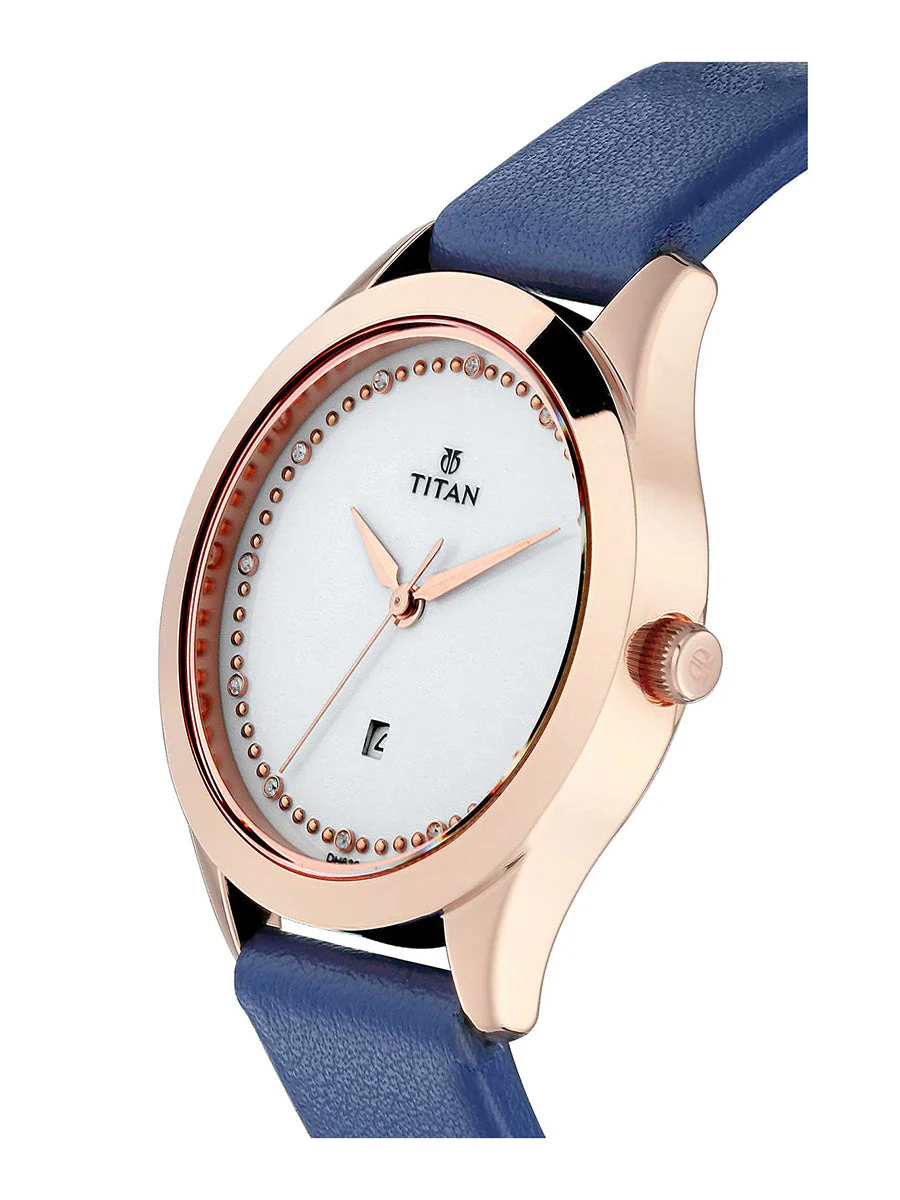 Titan Sparkle White Dial Analog Date Function Watch for Women - Image 2